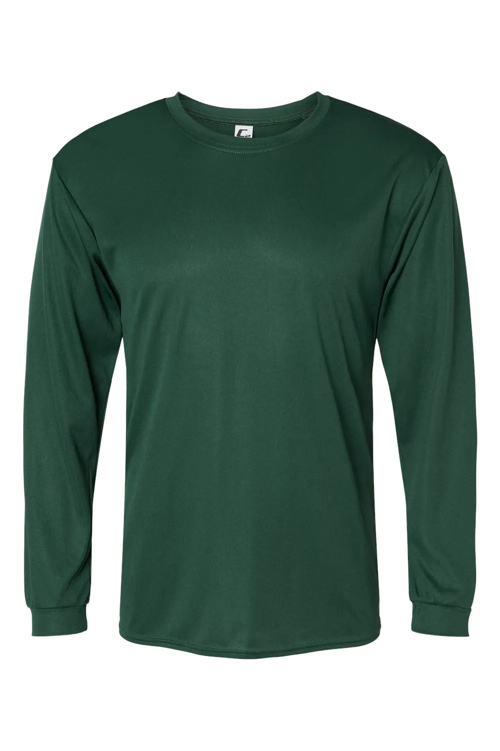 C2 Sport Herren Performance Feuchtigkeitstransport Langarm Rundhals T-Shirt - Waldgrün Bekleidung C2-Sport