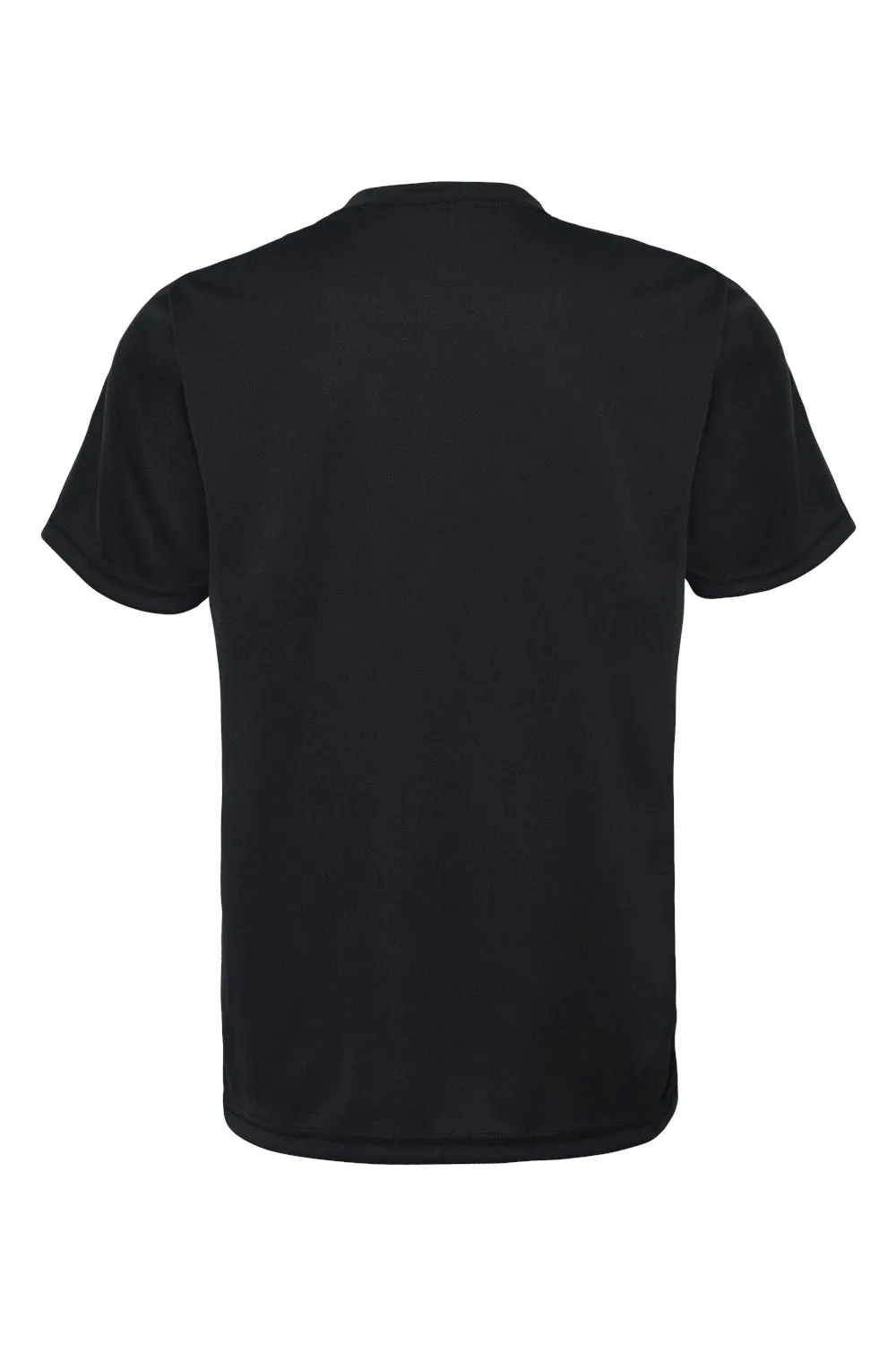 C2 Sport Jugend Performance Feuchtigkeitstransportierendes Kurzarm-Crewneck T-Shirt - Schwarze Kleidung C2-Sport