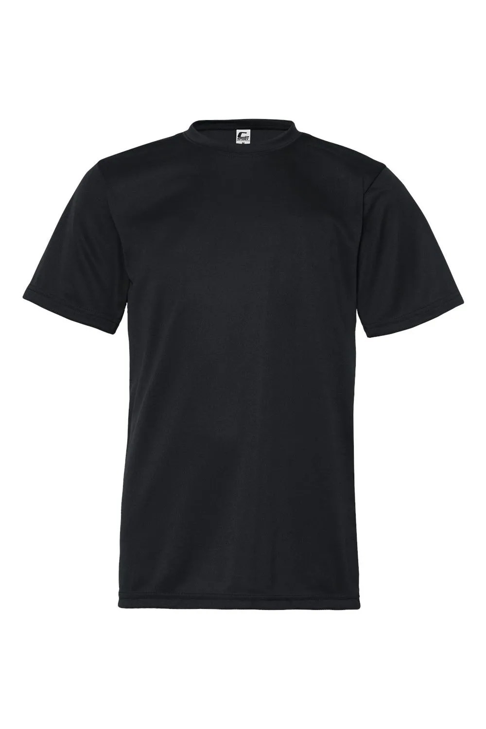 C2 Sport Jugend Performance Feuchtigkeitstransportierendes Kurzarm-Crewneck T-Shirt - Schwarze Kleidung C2-Sport