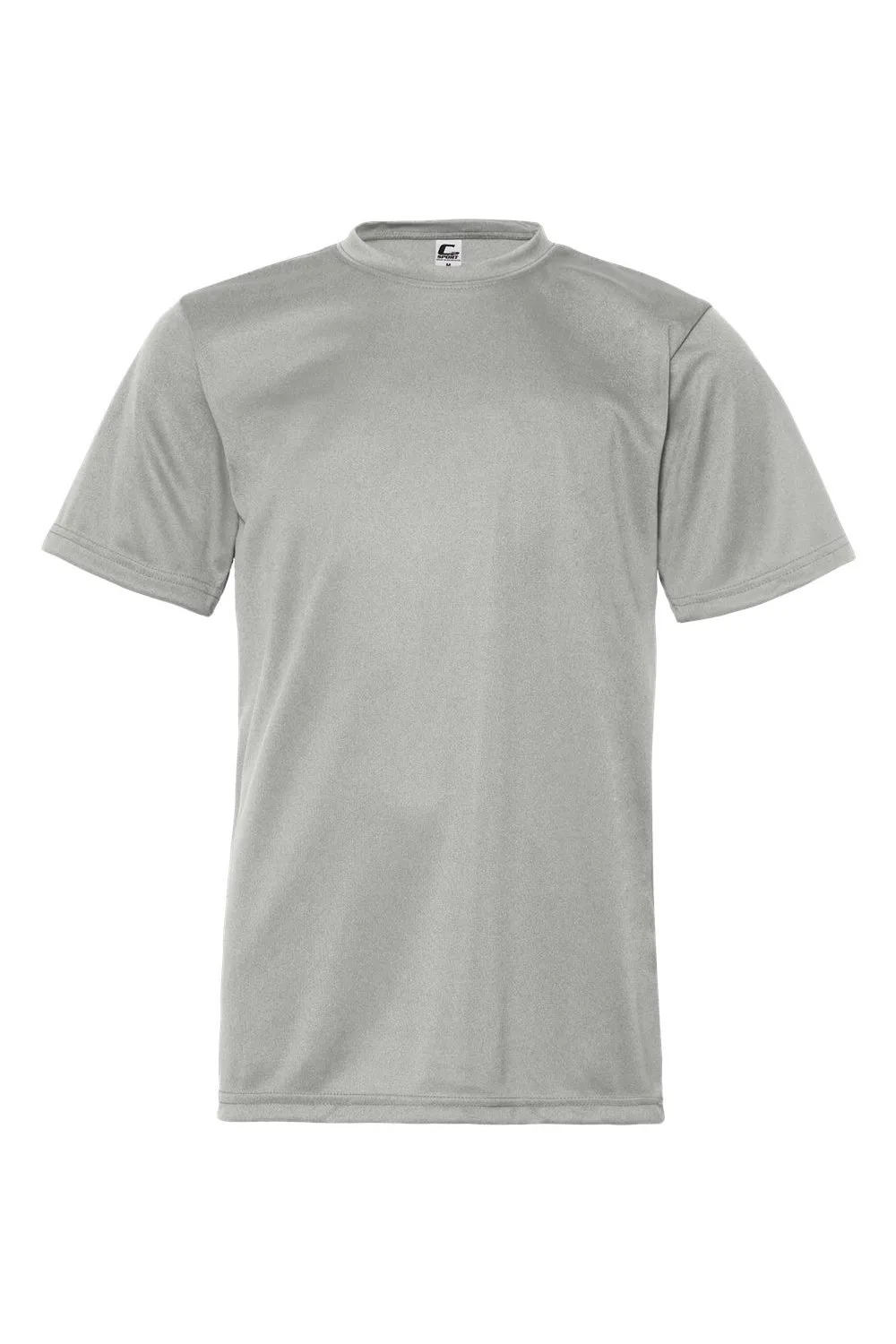 C2 Sport Jugendleistungs-Feuchtigkeitstransportierendes Kurzarm-Crewneck-T-Shirt - Silbergrau Kleidung C2-Sport