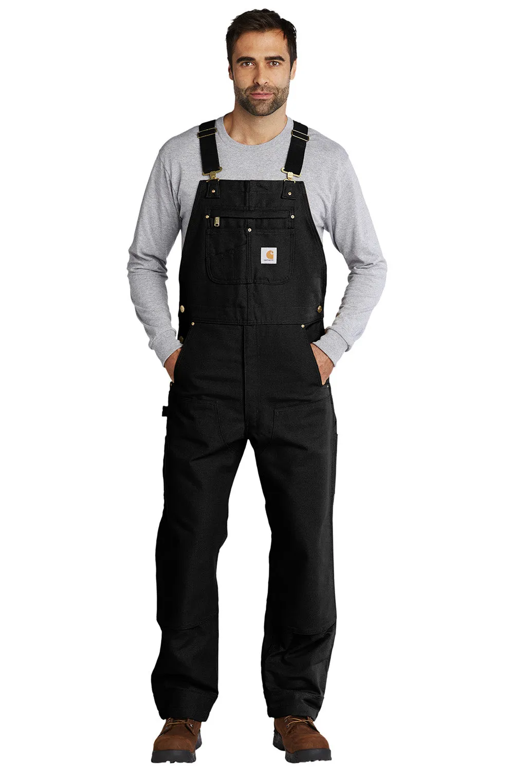Carhartt Herren Duck ungefütterte Latzhose mit Taschen - Schwarz