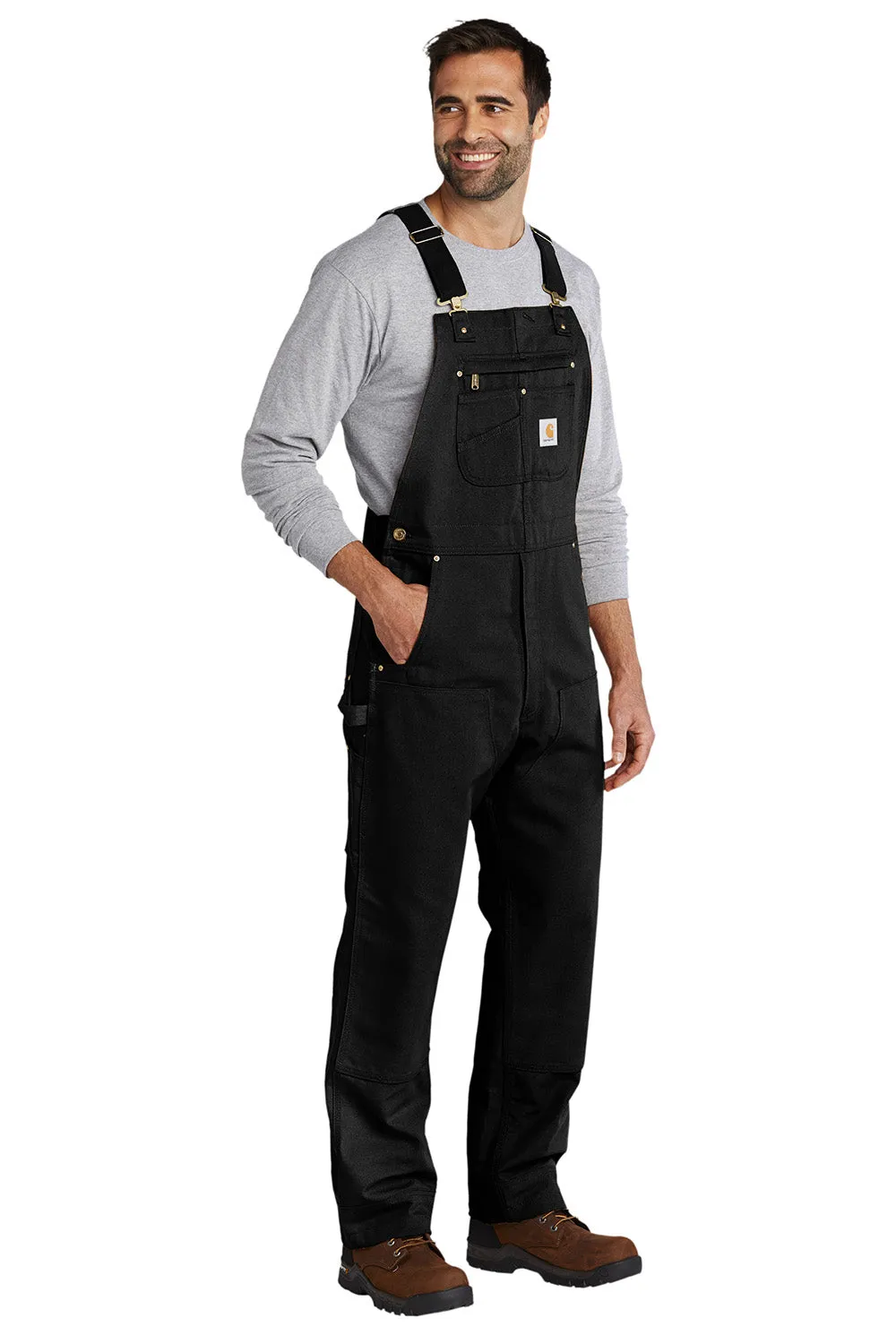 Carhartt Herren Duck ungefütterte Latzhose mit Taschen - Schwarz