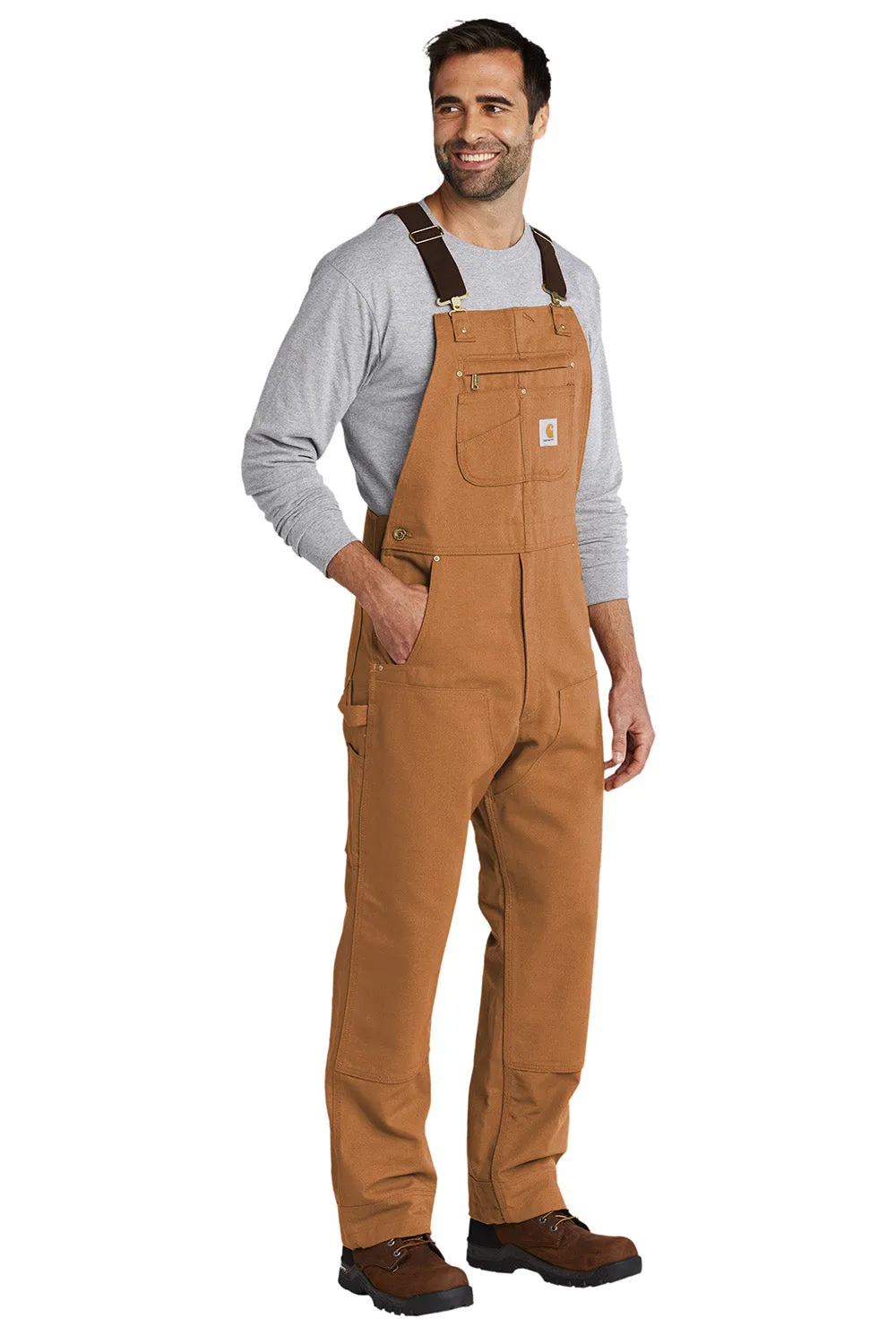 Carhartt Herren Duck Unlined Latzoverall mit Taschen - Braun