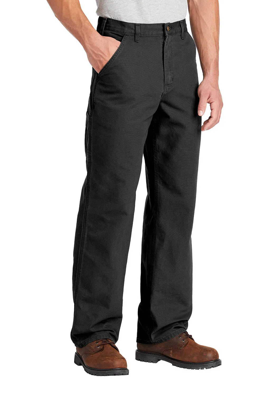 Carhartt Herren Gewaschene Duck Arbeitslatzhose mit Taschen - Schwarz