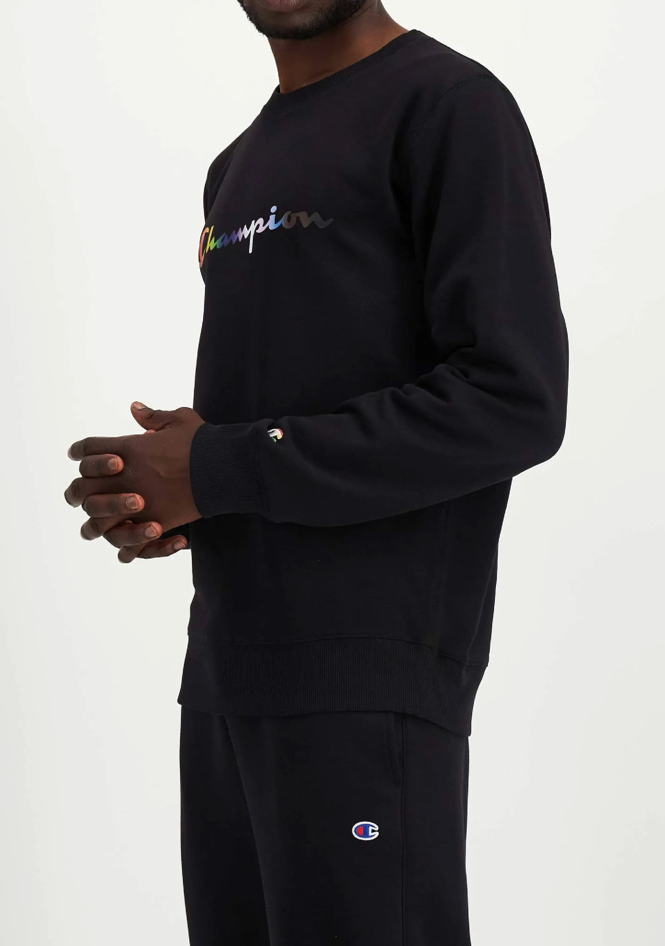 Champion Athletic Pride Script Crew <br> AURDN Schwarz
