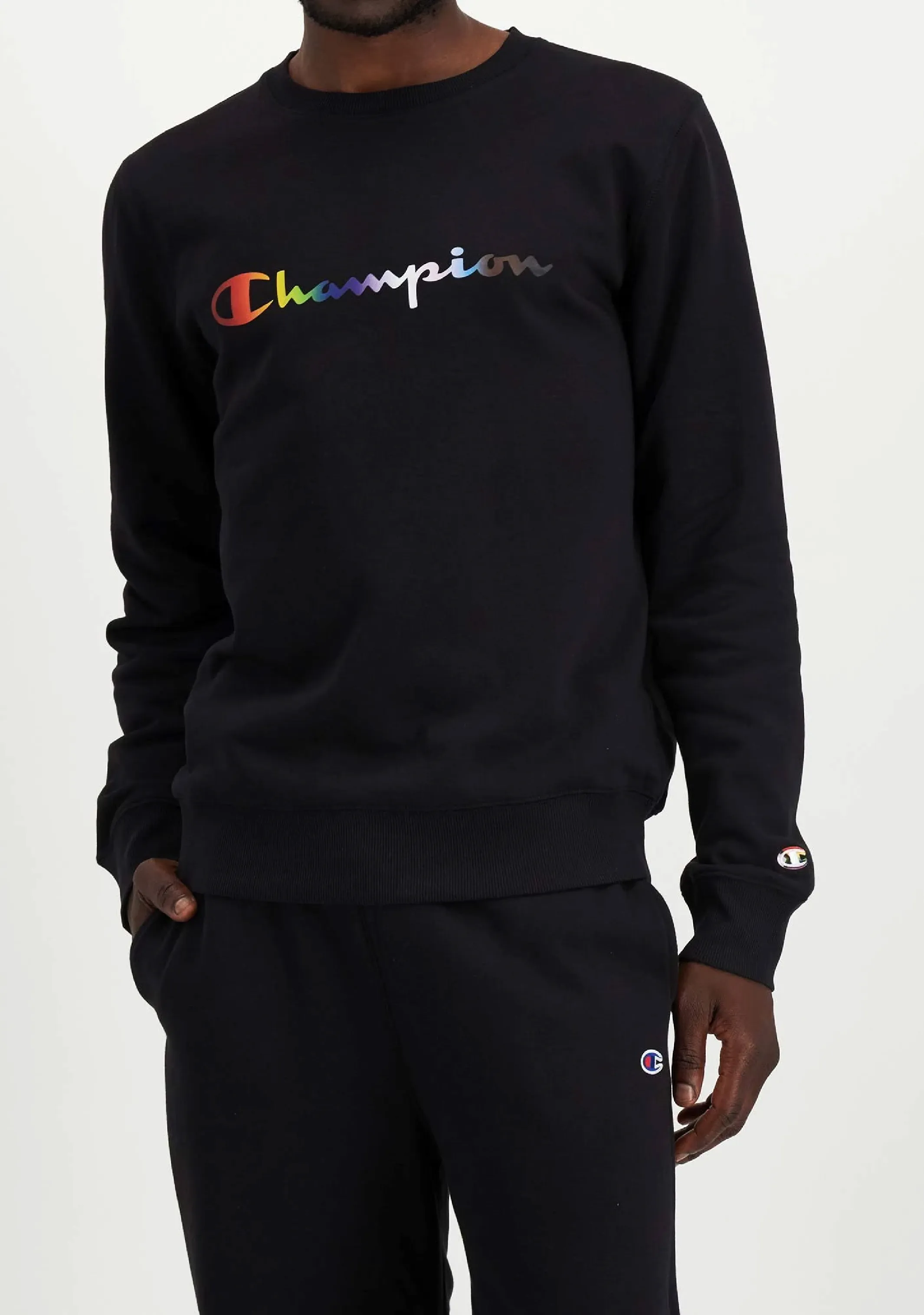 Champion Athletic Pride Script Crew <br> AURDN Schwarz