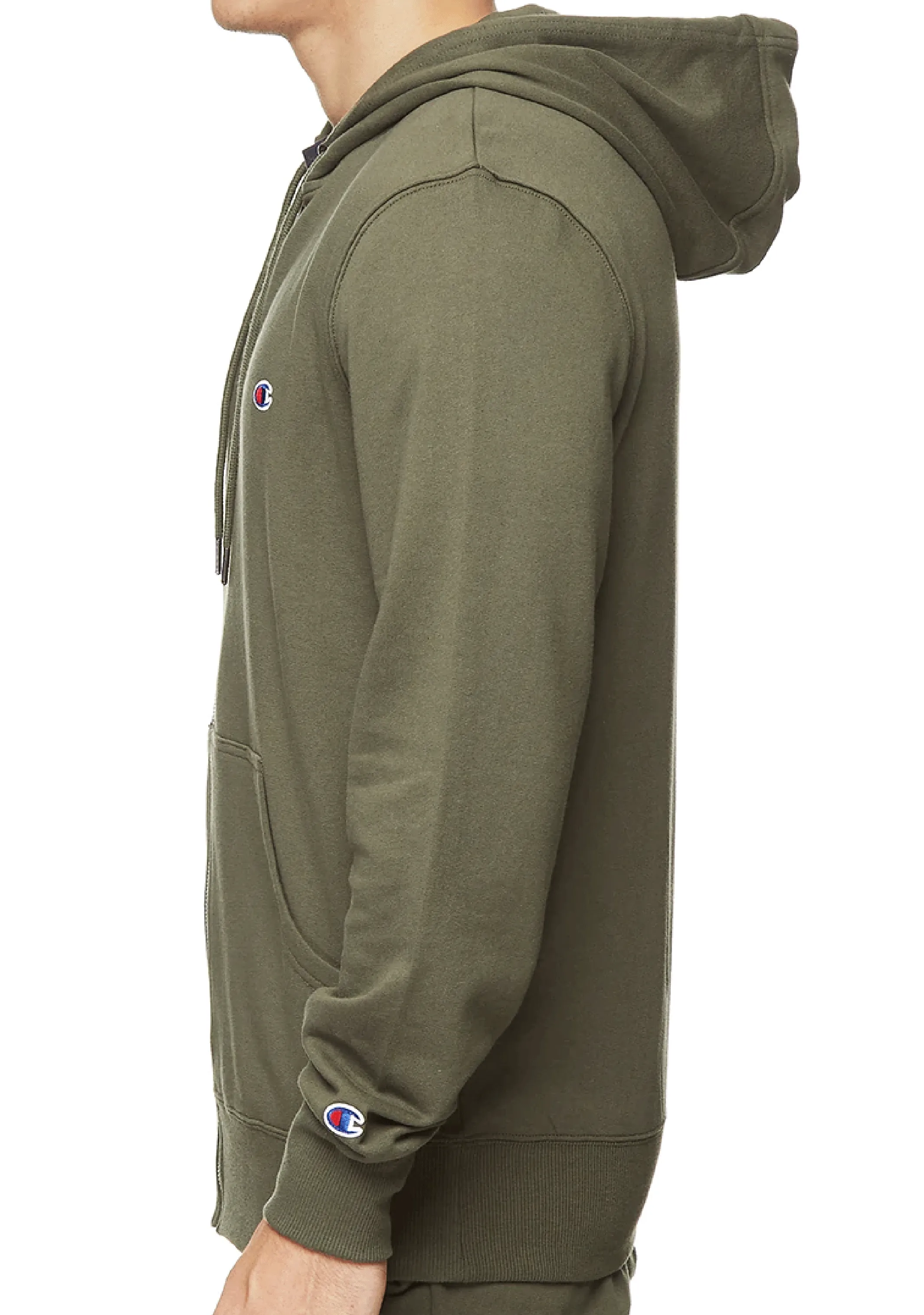 Champion C Logo Reißverschluss-Hoodie Herren Six Iron Khaki