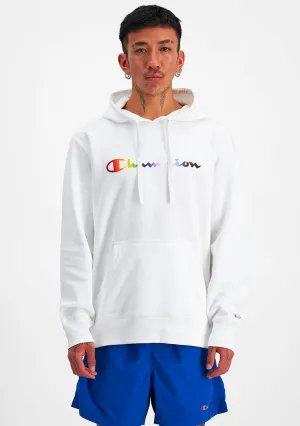 Champion Herren Athletic Pride Script Hoodie <BR> AURCN WIT