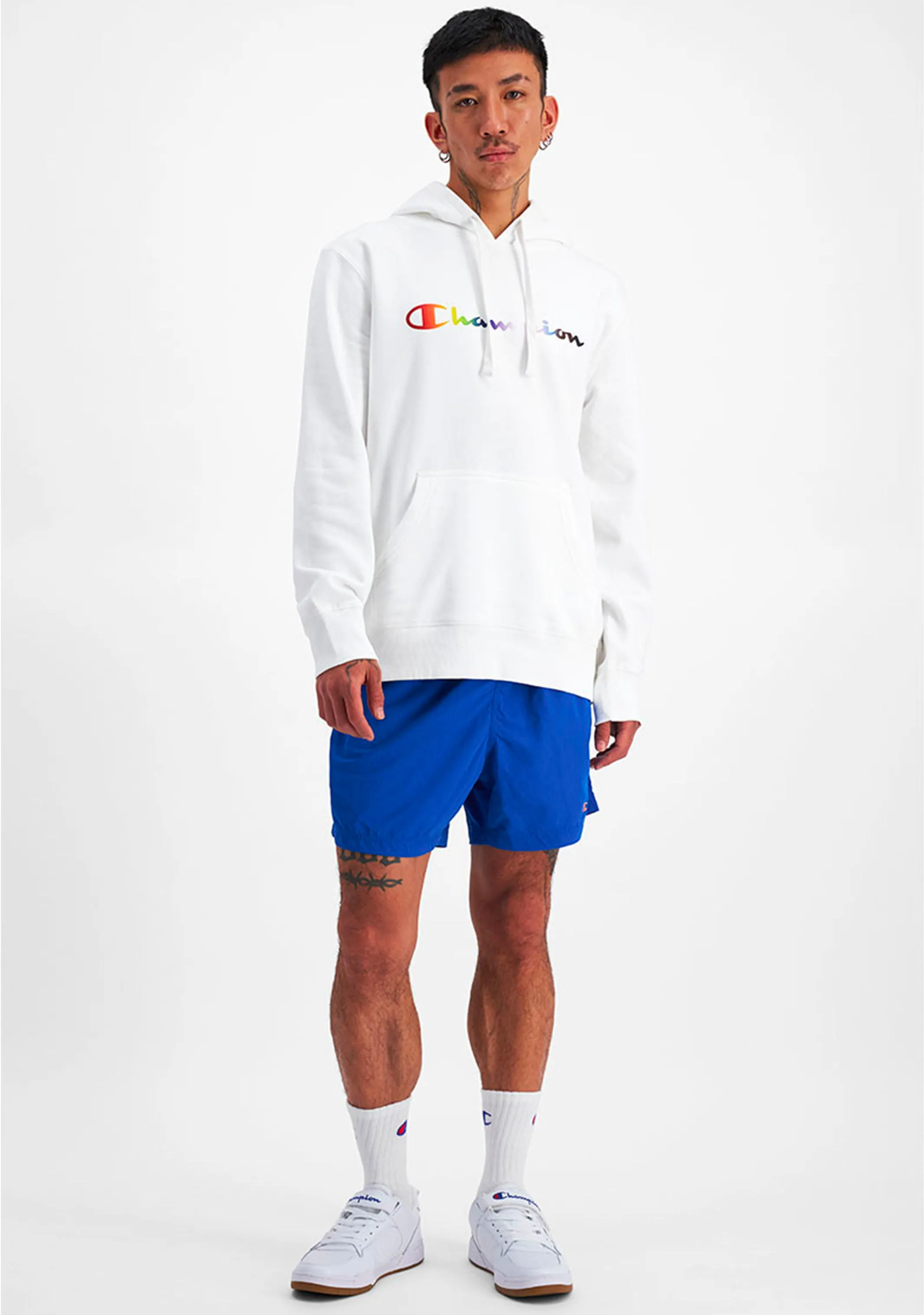 Champion Herren Athletic Pride Script Hoodie <BR> AURCN WIT