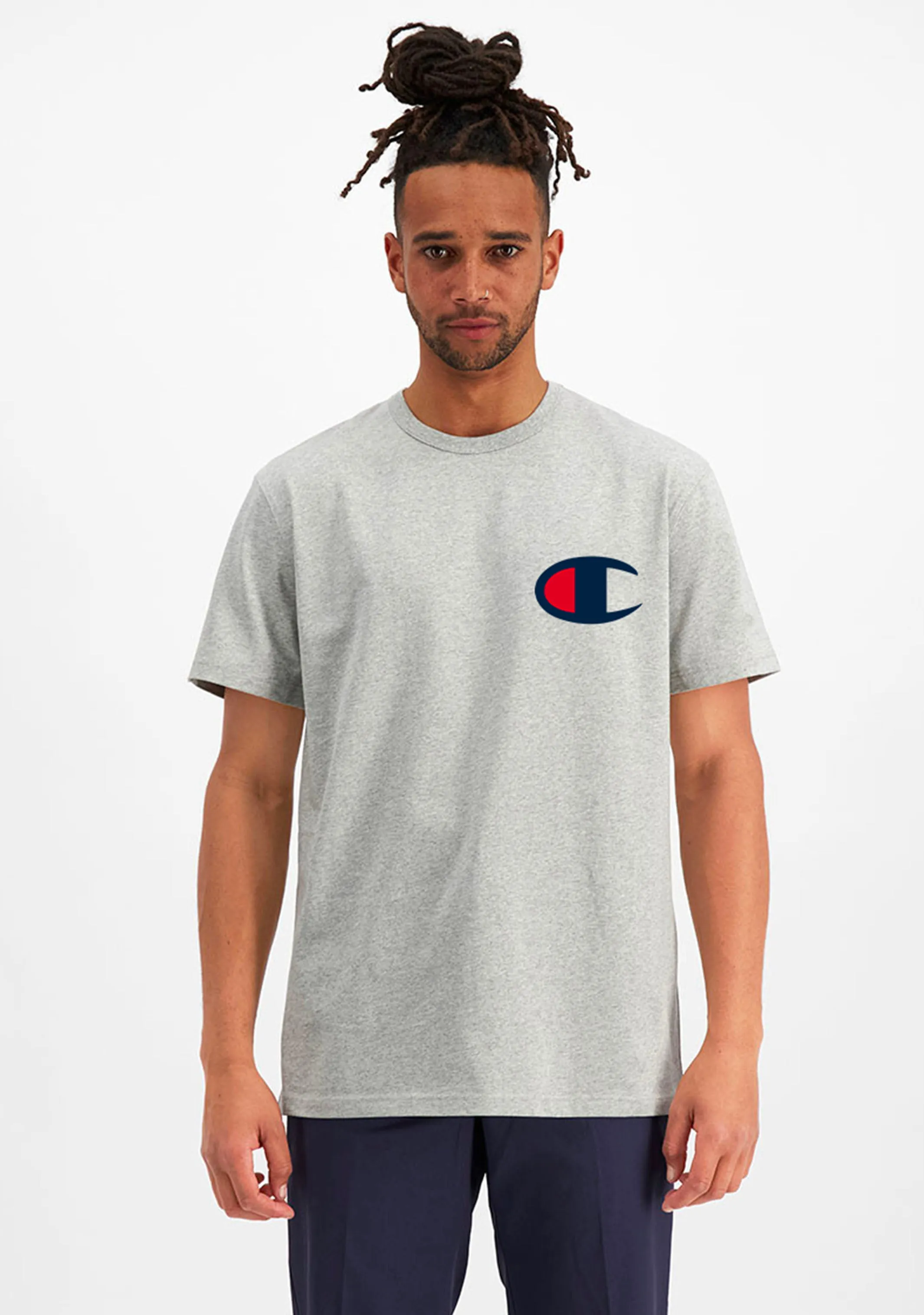 Champion Herren C Logo Kurzarm T-Shirt Grau