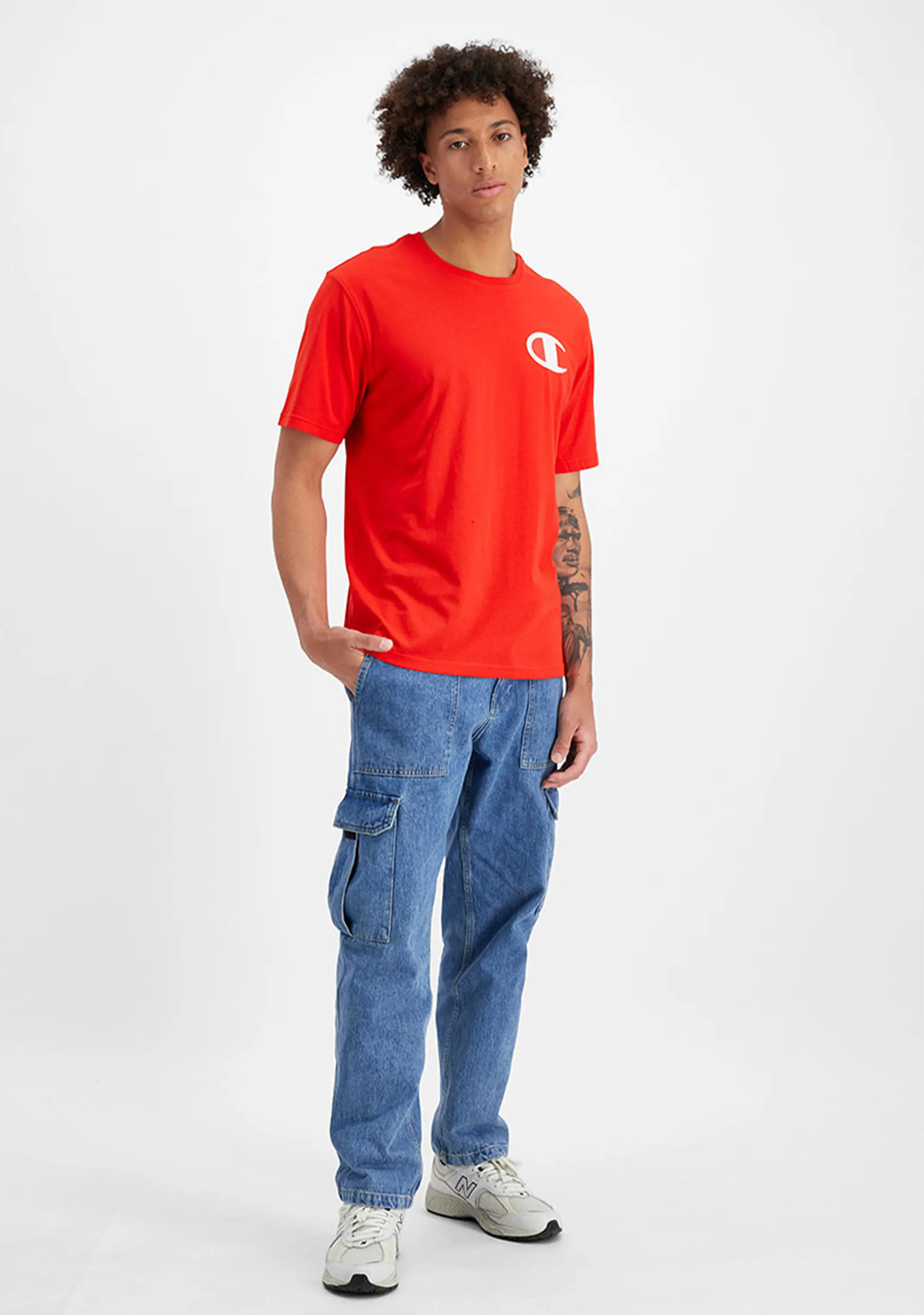 Champion Herren C Logo Kurzarm T-Shirt Rot