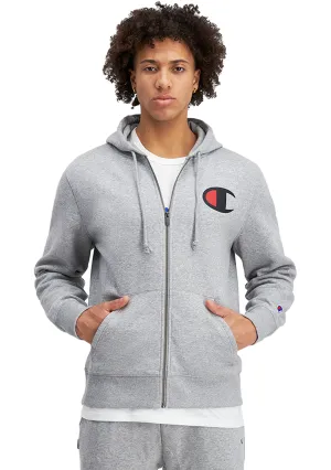 Champion Herren C Logo Kapuzenpullover mit Reißverschluss <br> AVV9N A3R GRAU