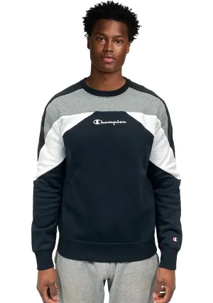 Champion Herren EU Farbblock Mod Crew Schwarz <BR> AWFQA1 BLK