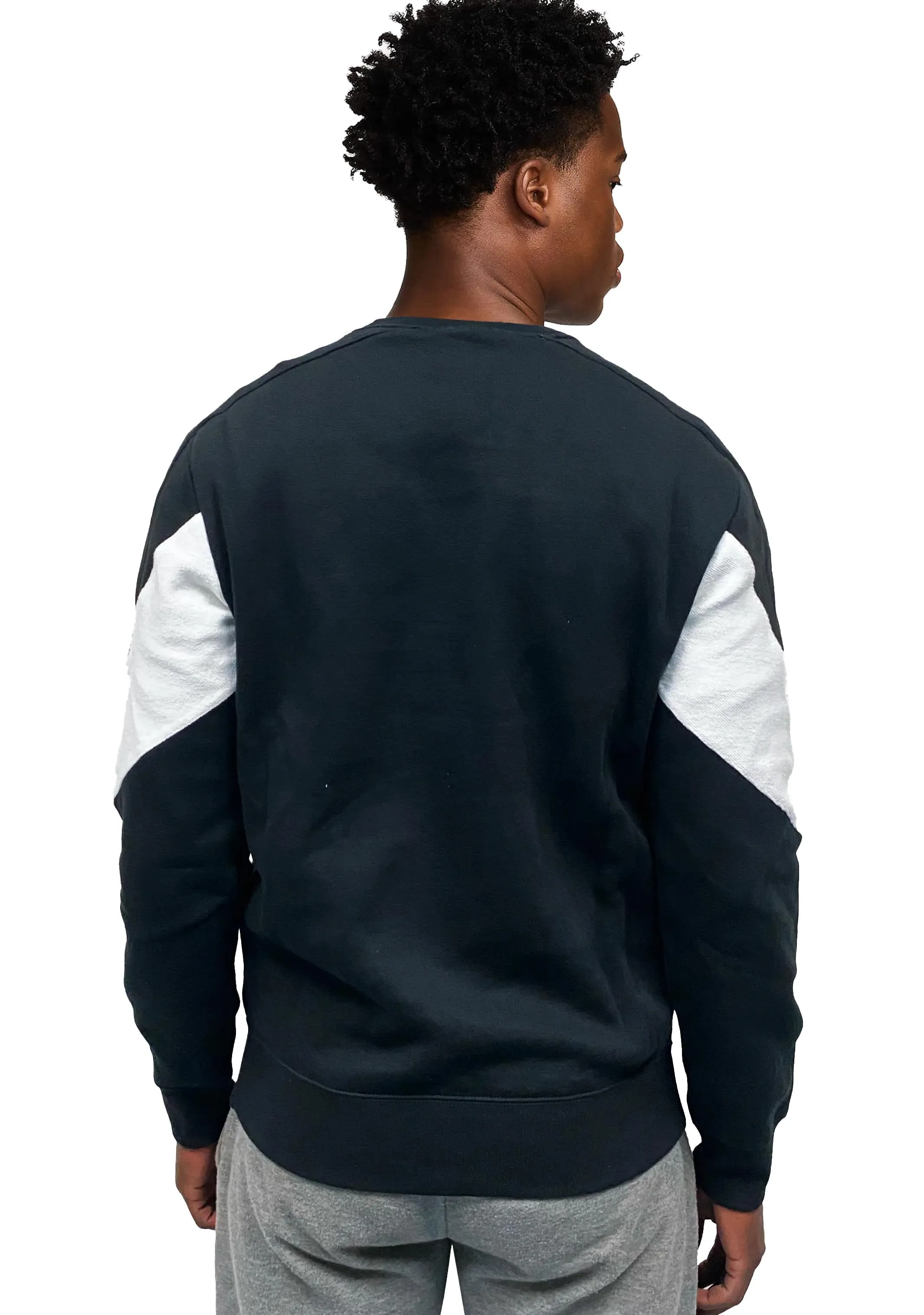 Champion Herren EU Farbblock Mod Crew Schwarz <BR> AWFQA1 BLK