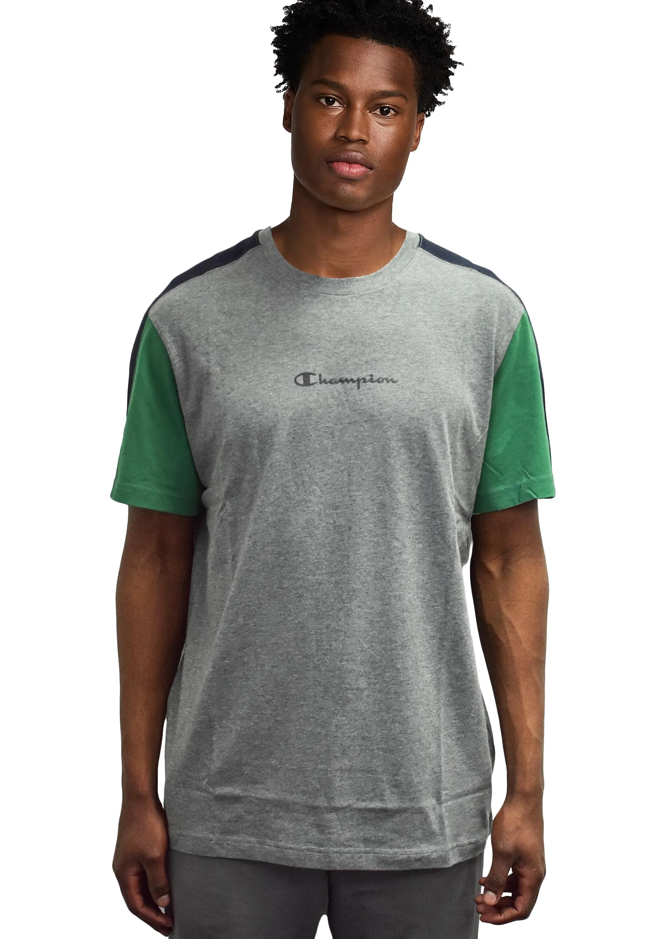 Champion Herren EU Mod Block T-Shirt Grün - Grau <br> AWFMA1
