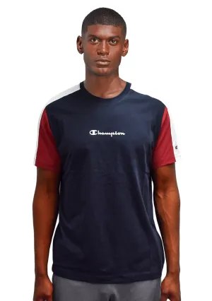 Champion Herren EU Mod Block T-Shirt Rot Marine <br> AWFMA1