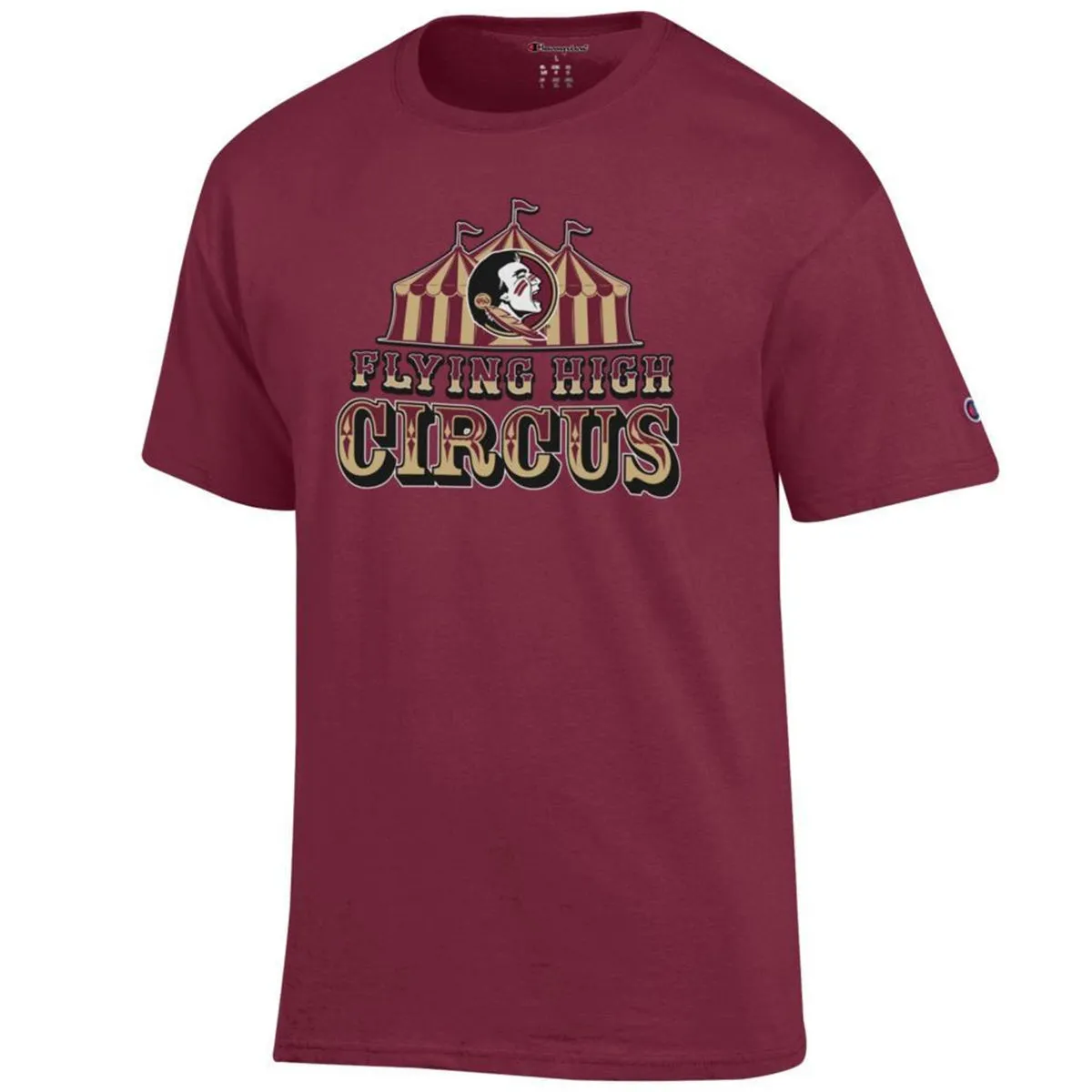 Champion Herren Flying High Circus Seminole Logo Design Kurzarm T-Shirt - Granat