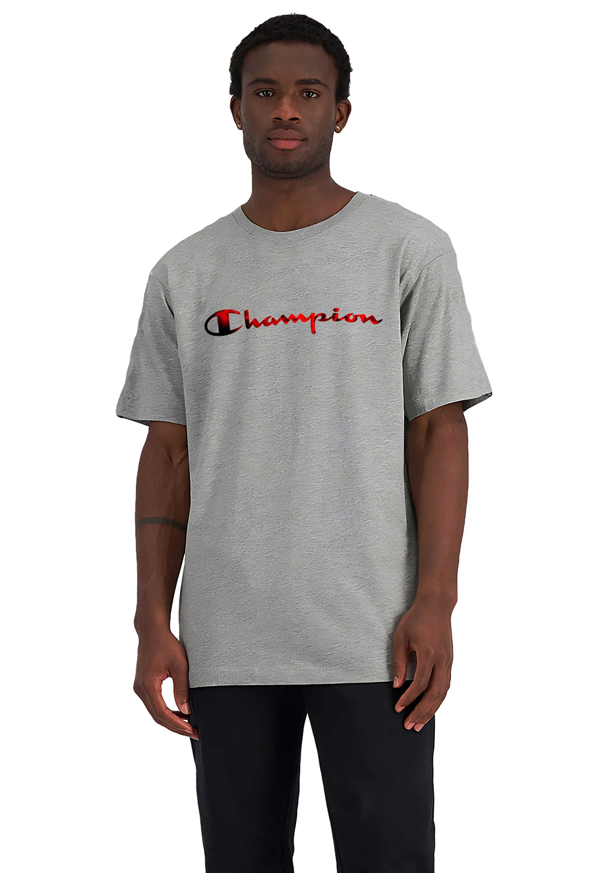 Champion Herren Florett-Logo T-Shirt Grau