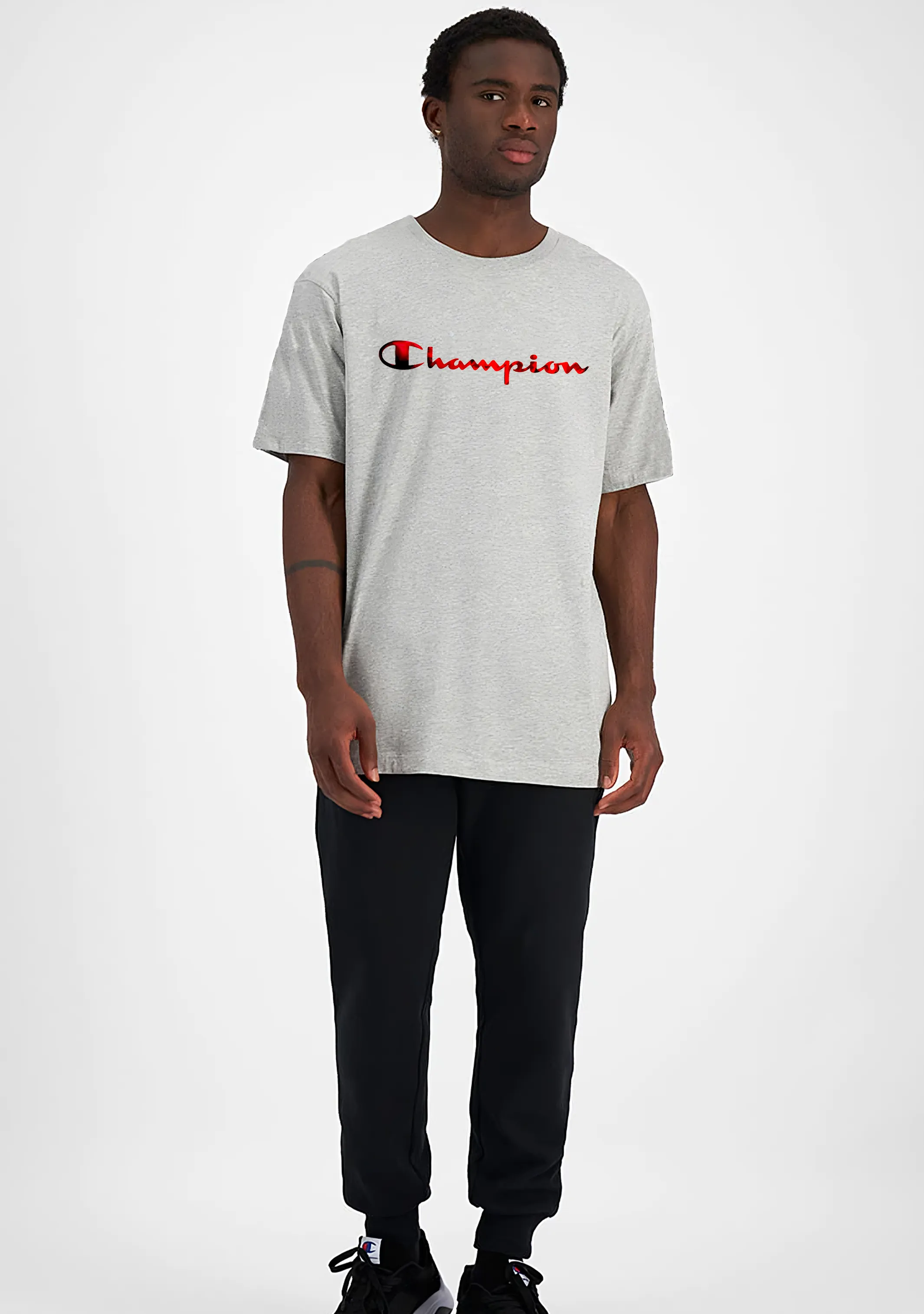Champion Herren Florett-Logo T-Shirt Grau