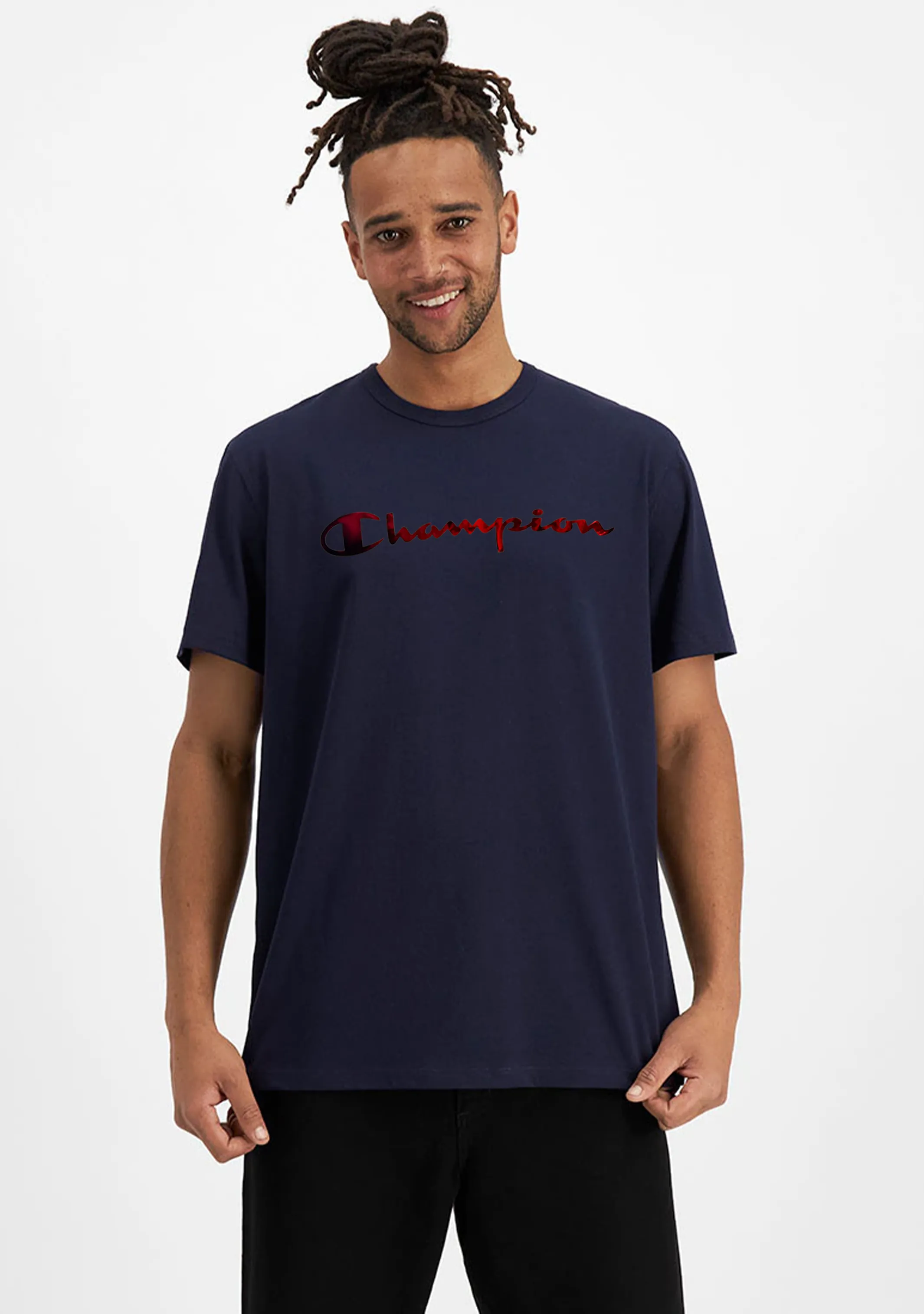 Champion Herren Florett Logo T-Shirt Marineblau