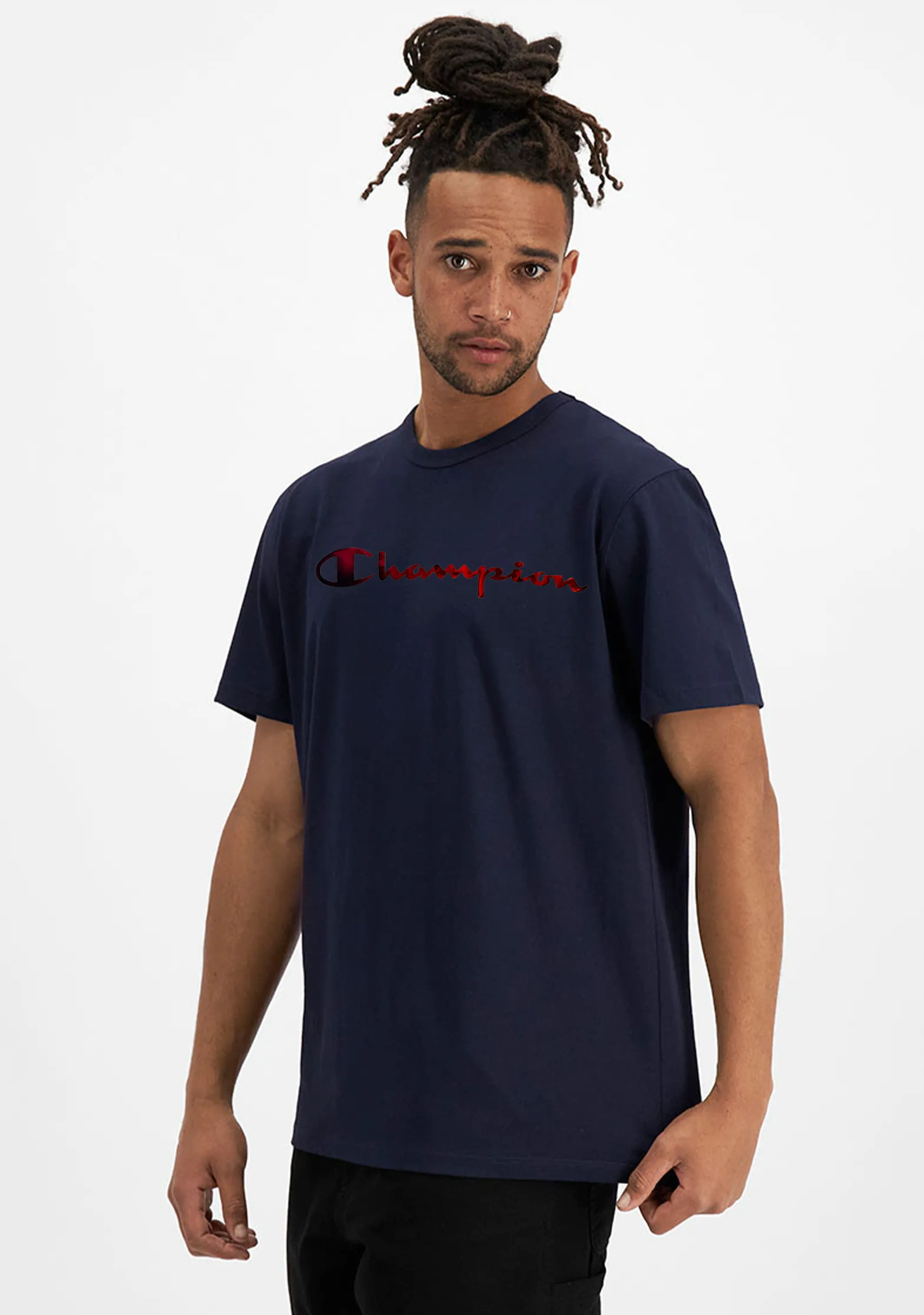 Champion Herren Florett Logo T-Shirt Marineblau
