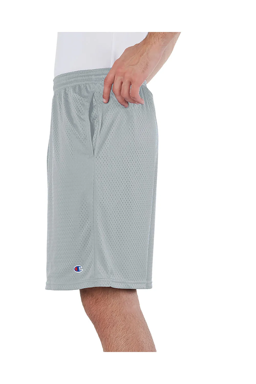 Champion Herren Mesh Shorts mit Taschen - Sportlich Grau