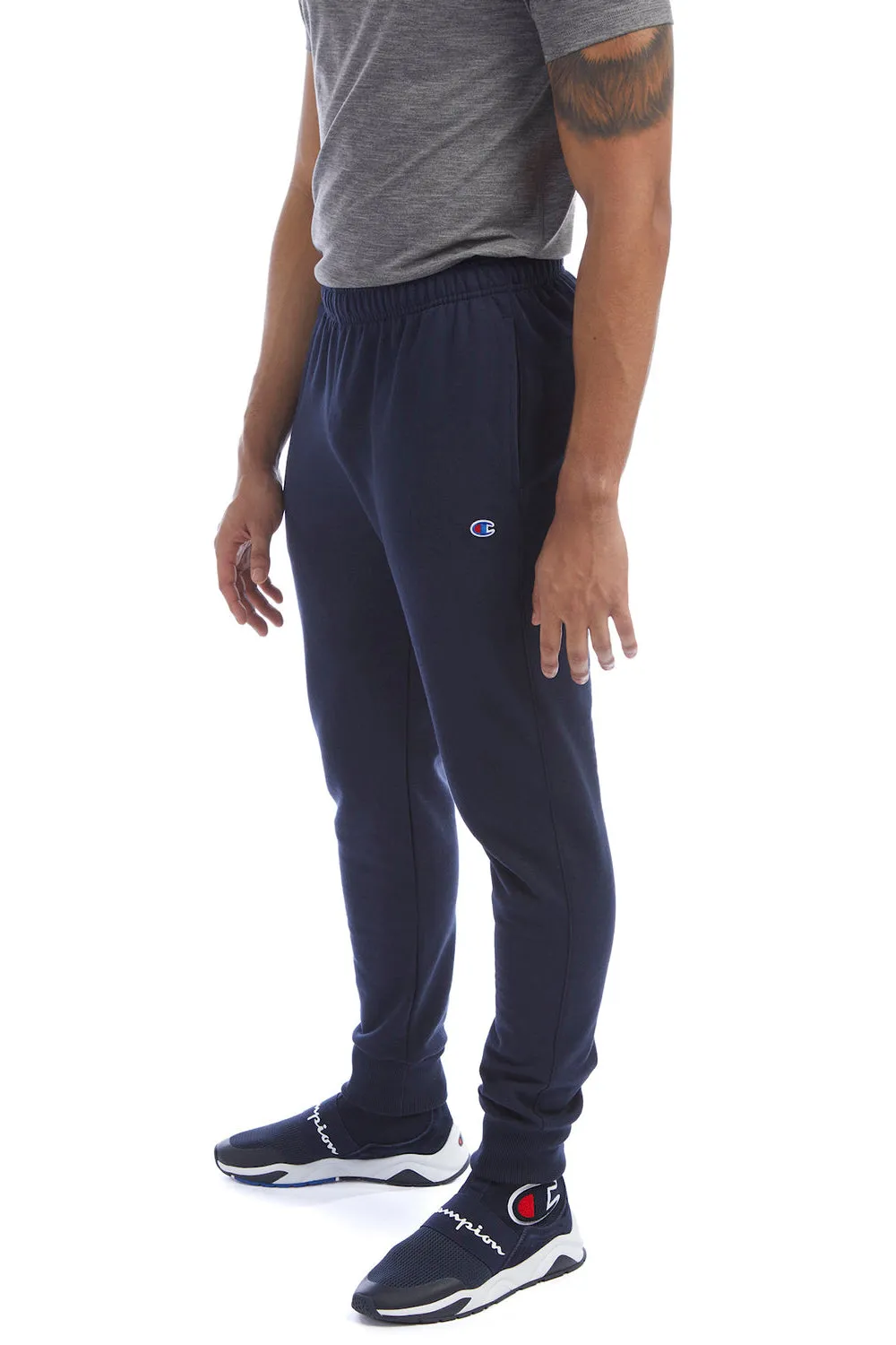 Champion Herren Power Blend Fleece Joggerhose mit Taschen - Marineblau