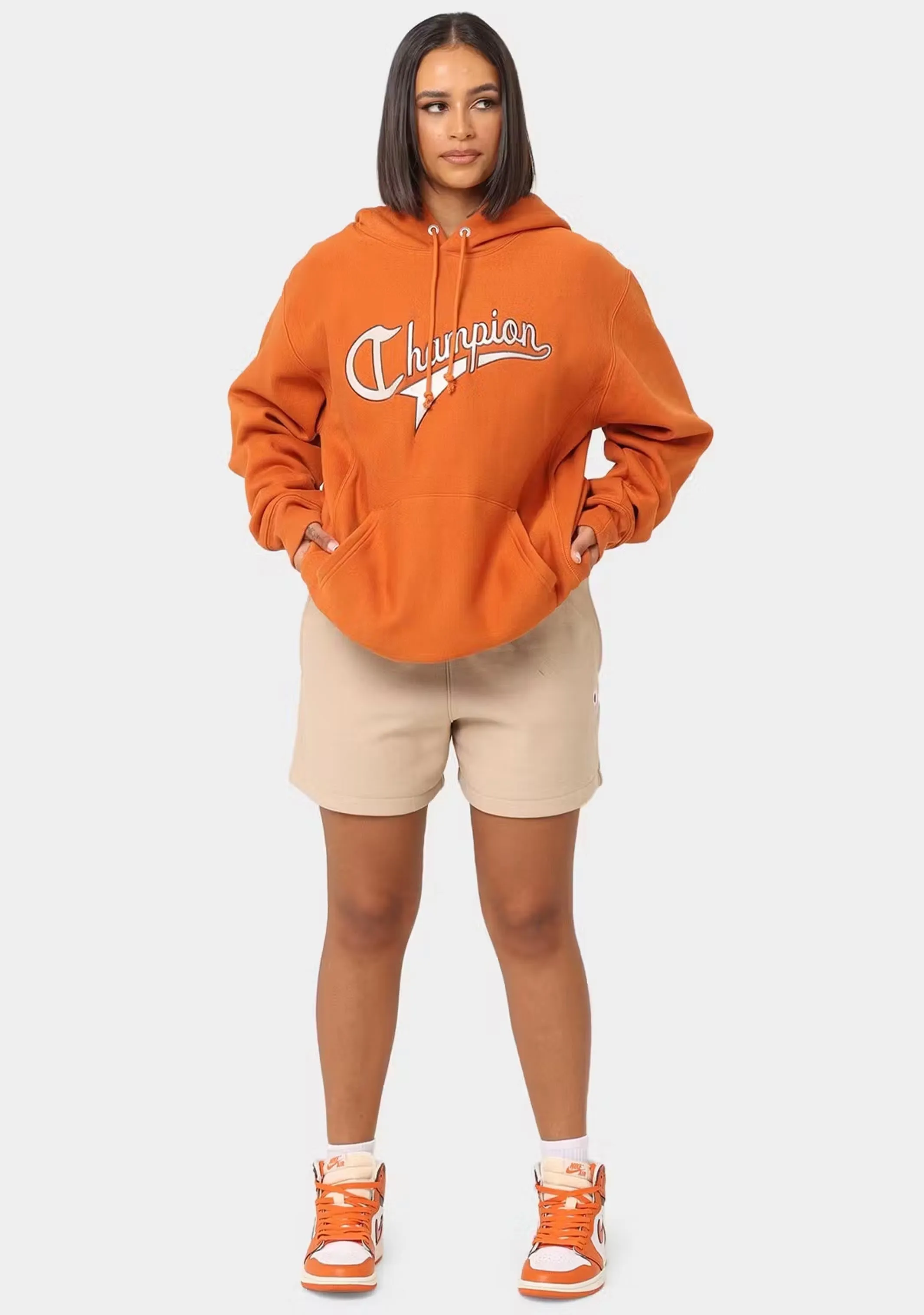 Champion Herren Reverse Weave College-Schreibschrift Kapuzenpullover <br> AUVLN LAJ