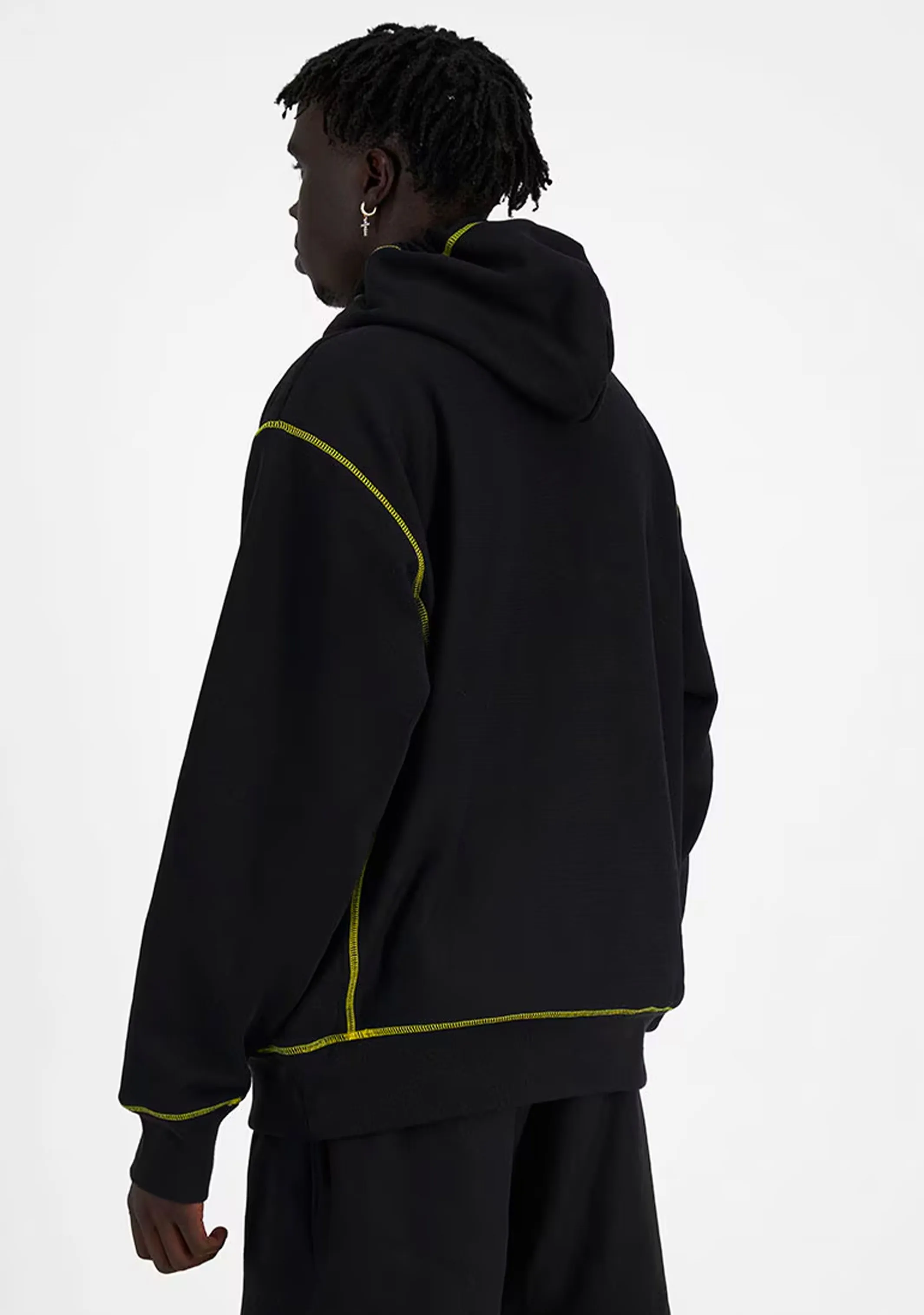 Champion Herren Reverse Weave Kontraststich Hoodie Schwarz