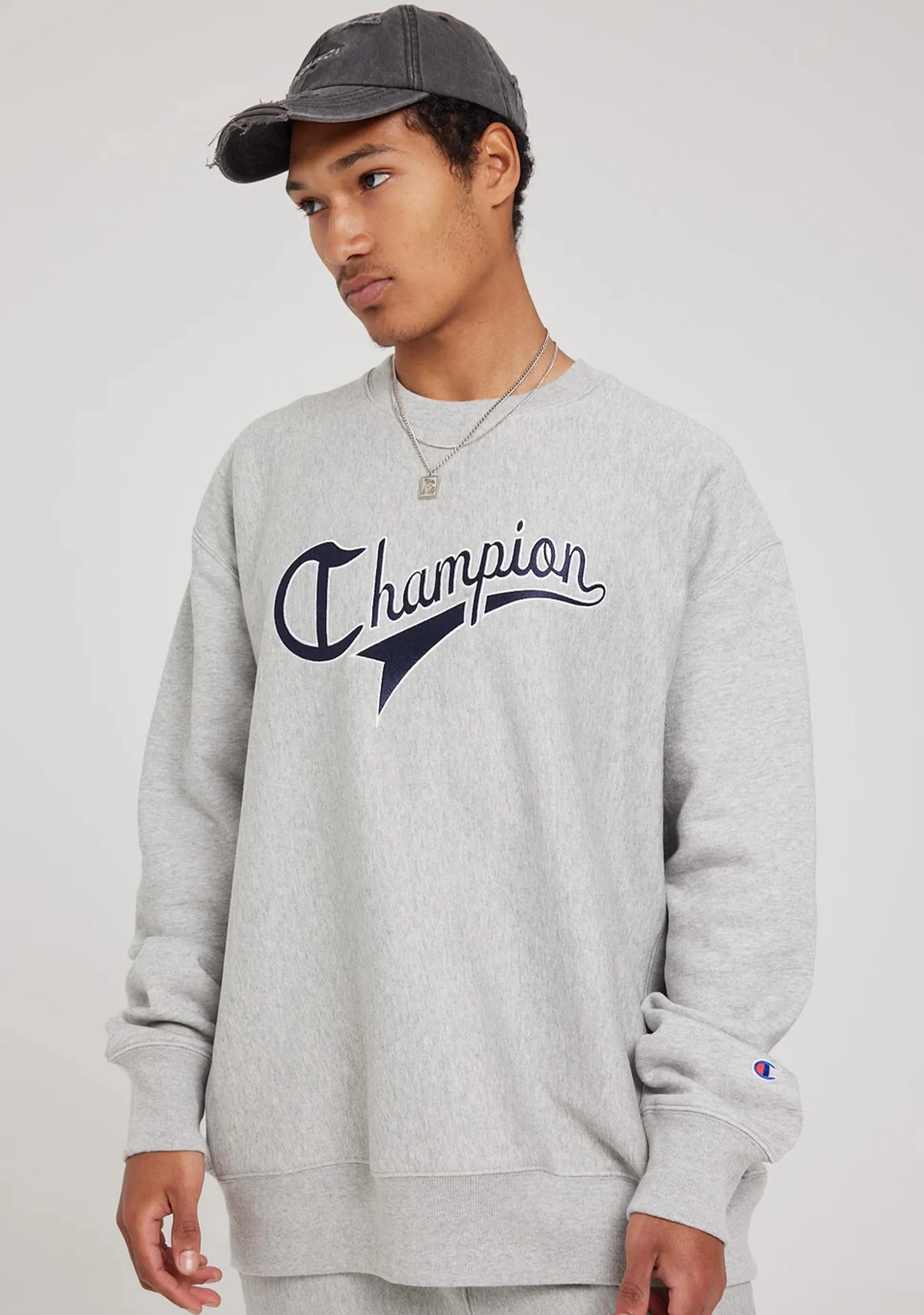 Champion Herren Reverse Weave Cursive Logo Crew <br> AUVGN A3R