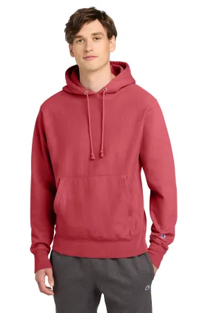 Champion Herren Reverse Weave Garment Dyed Kapuzenpullover mit Kangaroo-Tasche - Karmesinrot