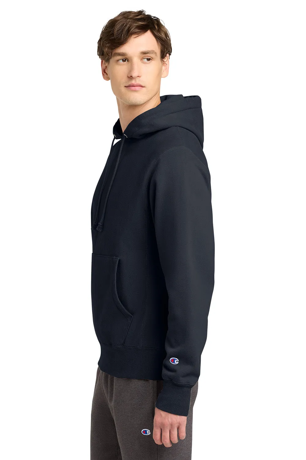 Champion Herren Reverse Weave Garment Dyed Kapuzenpullover Hoodie mit Kangaroo-Tasche - Marineblau