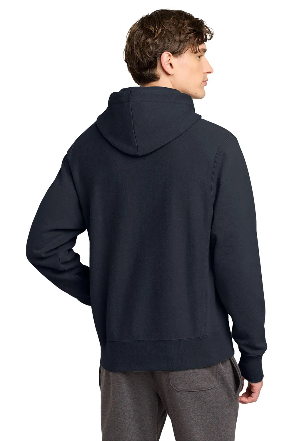 Champion Herren Reverse Weave Garment Dyed Kapuzenpullover Hoodie mit Kangaroo-Tasche - Marineblau