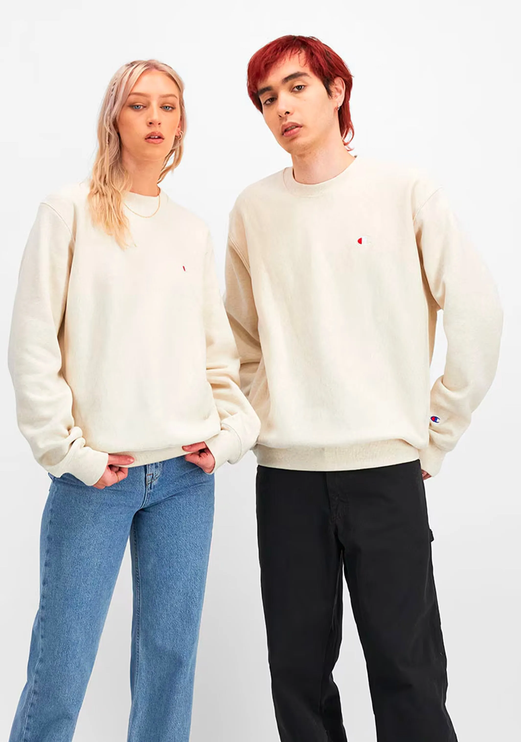 Champion Herren Reverse Weave Crew mit kleinem C-Logo