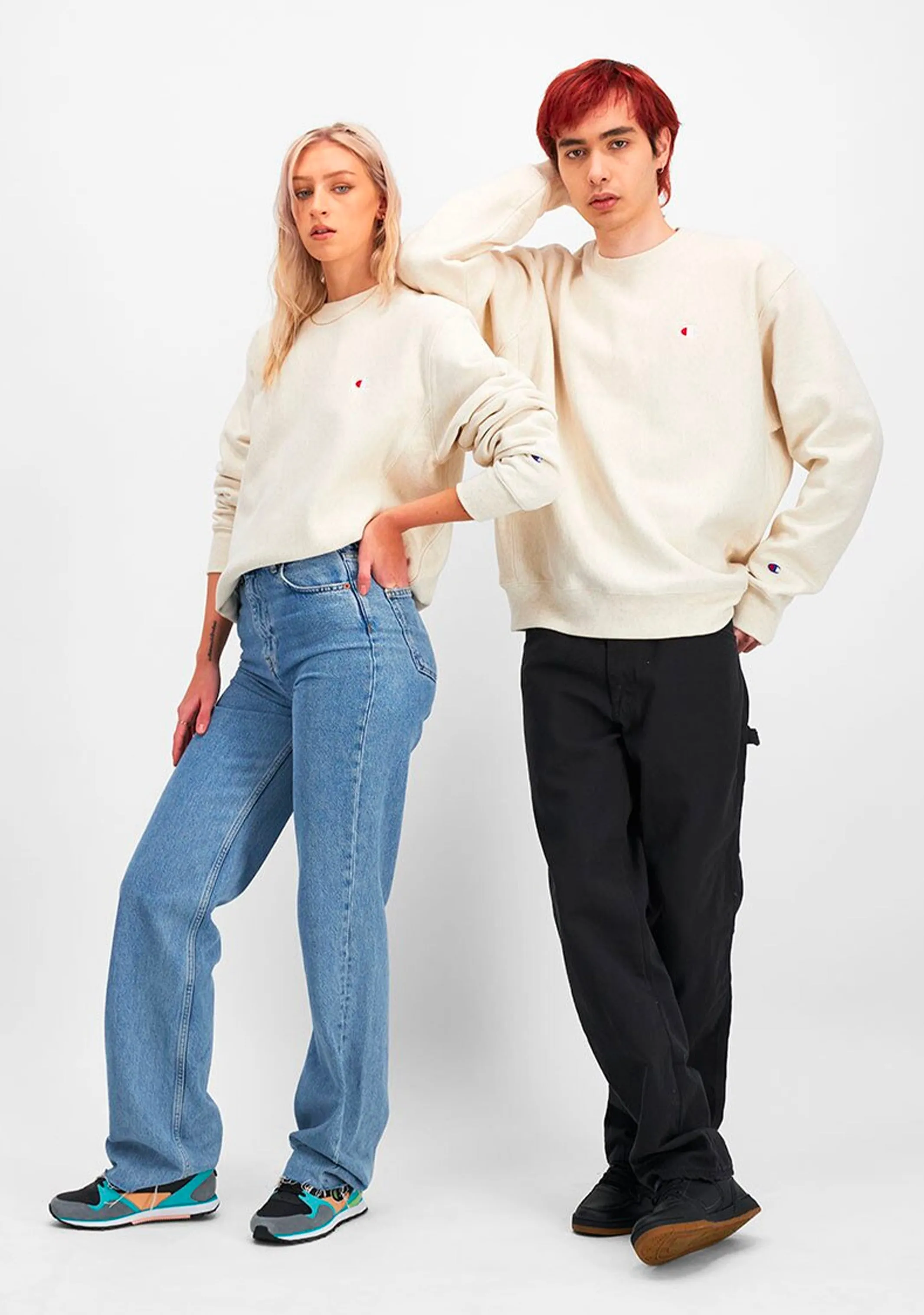 Champion Herren Reverse Weave Crew mit kleinem C-Logo
