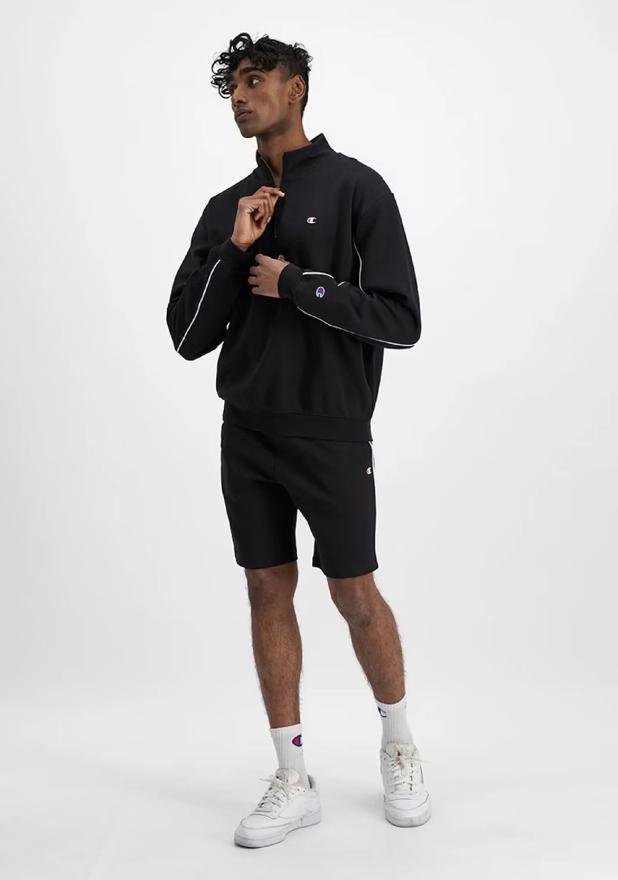 Champion Herren Rochester Athletic Viertelzip <br> AVKFN Schwarz