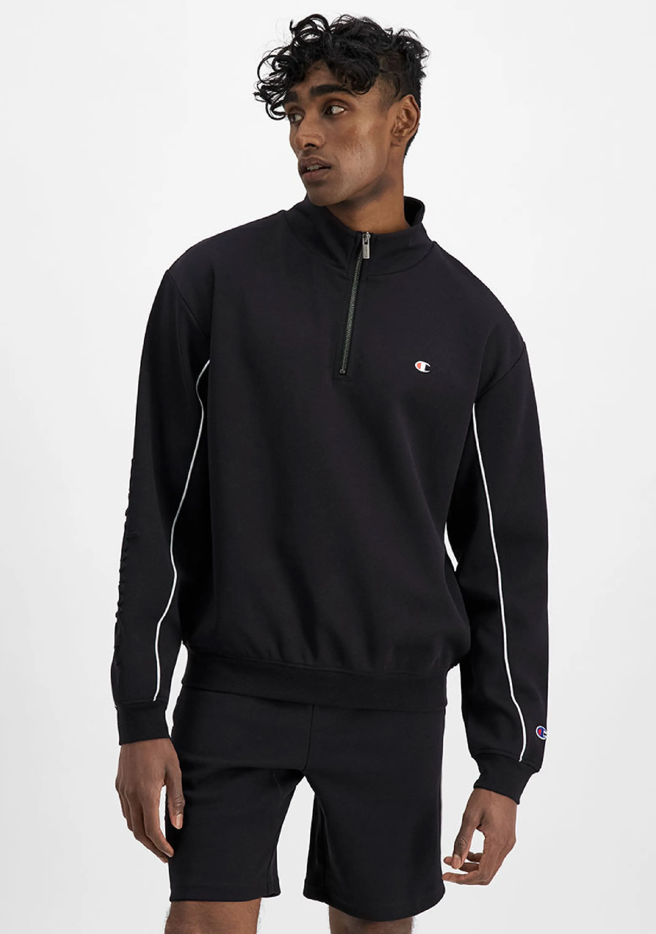 Champion Herren Rochester Athletic Viertelzip <br> AVKFN Schwarz