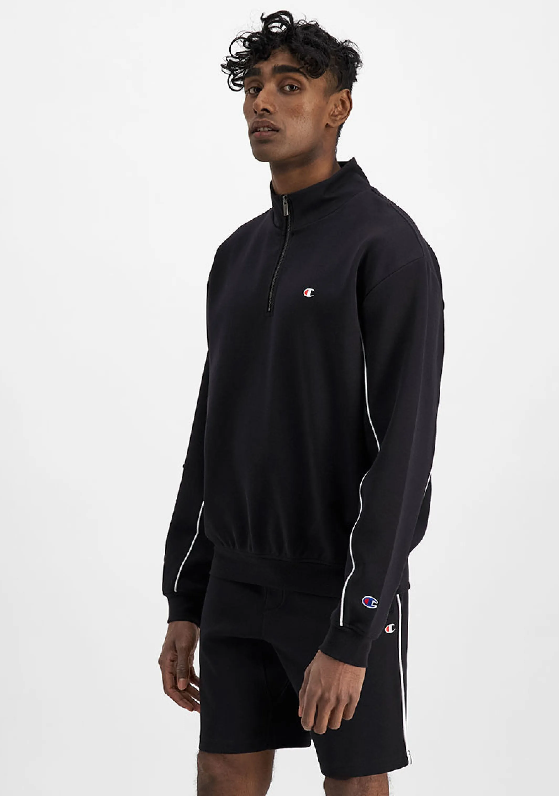 Champion Herren Rochester Athletic Viertelzip <br> AVKFN Schwarz