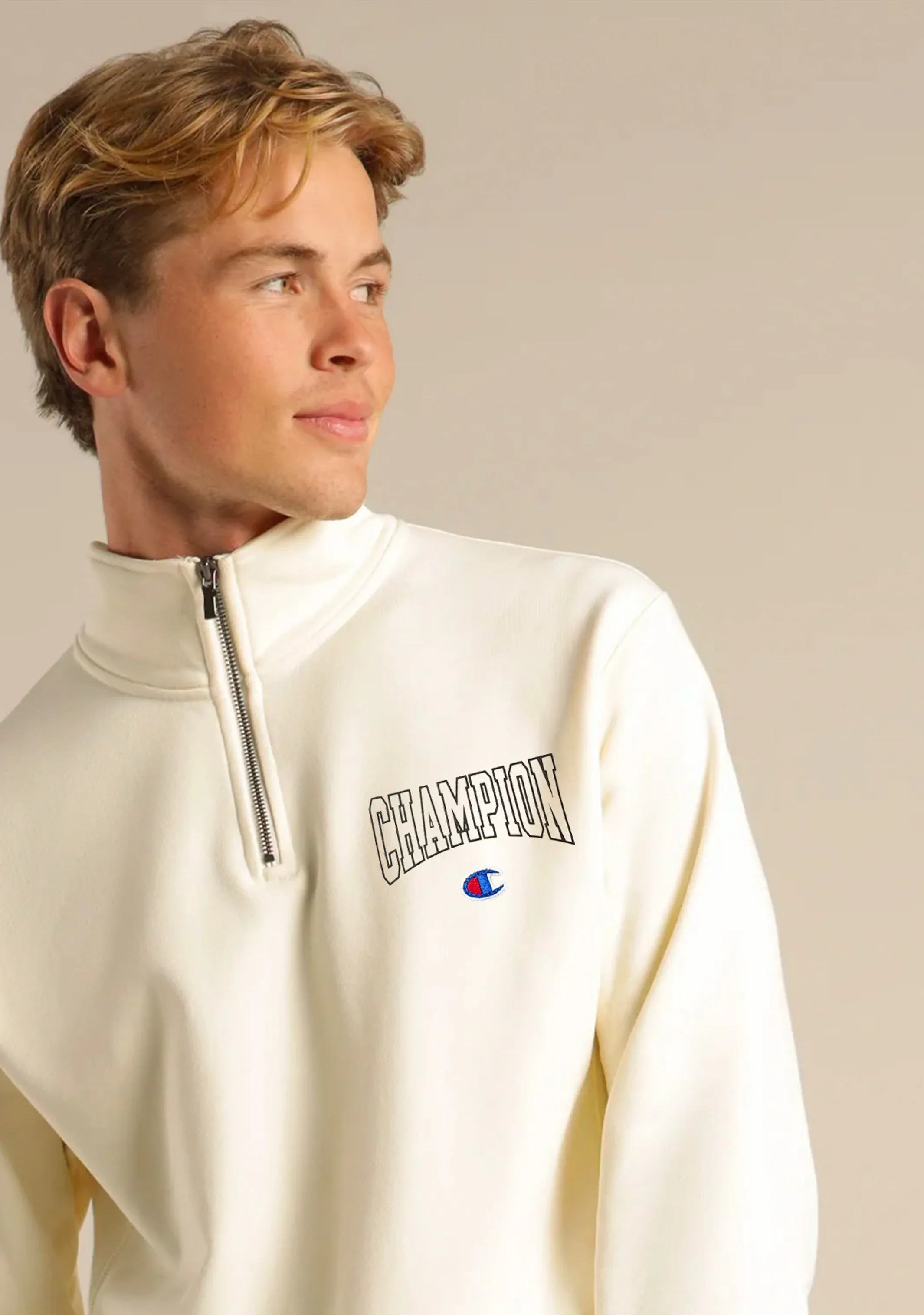 Champion Herren Rochester Grafik Viertelzip <br> AUDJN LMS