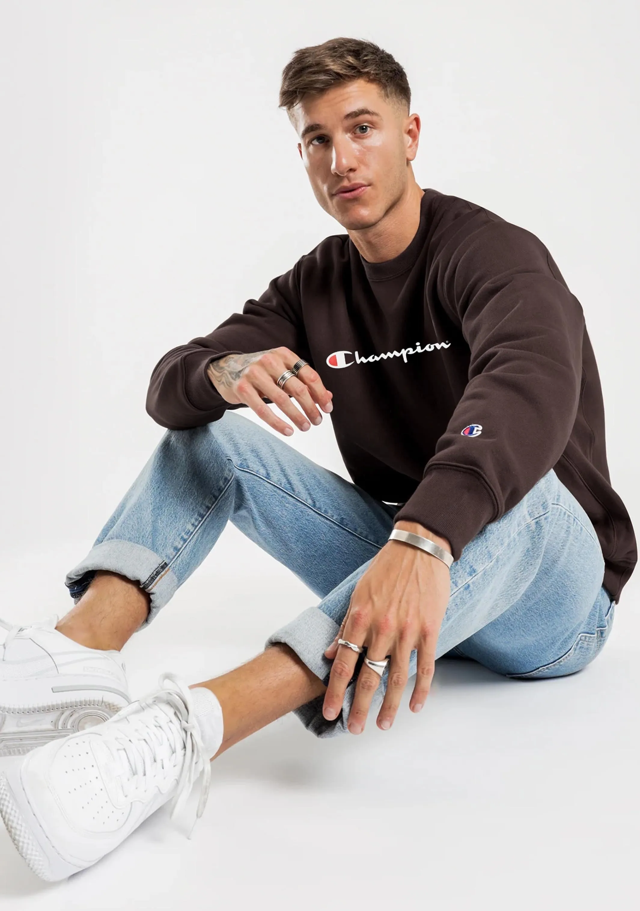 Champion Men's Script Crew Braun