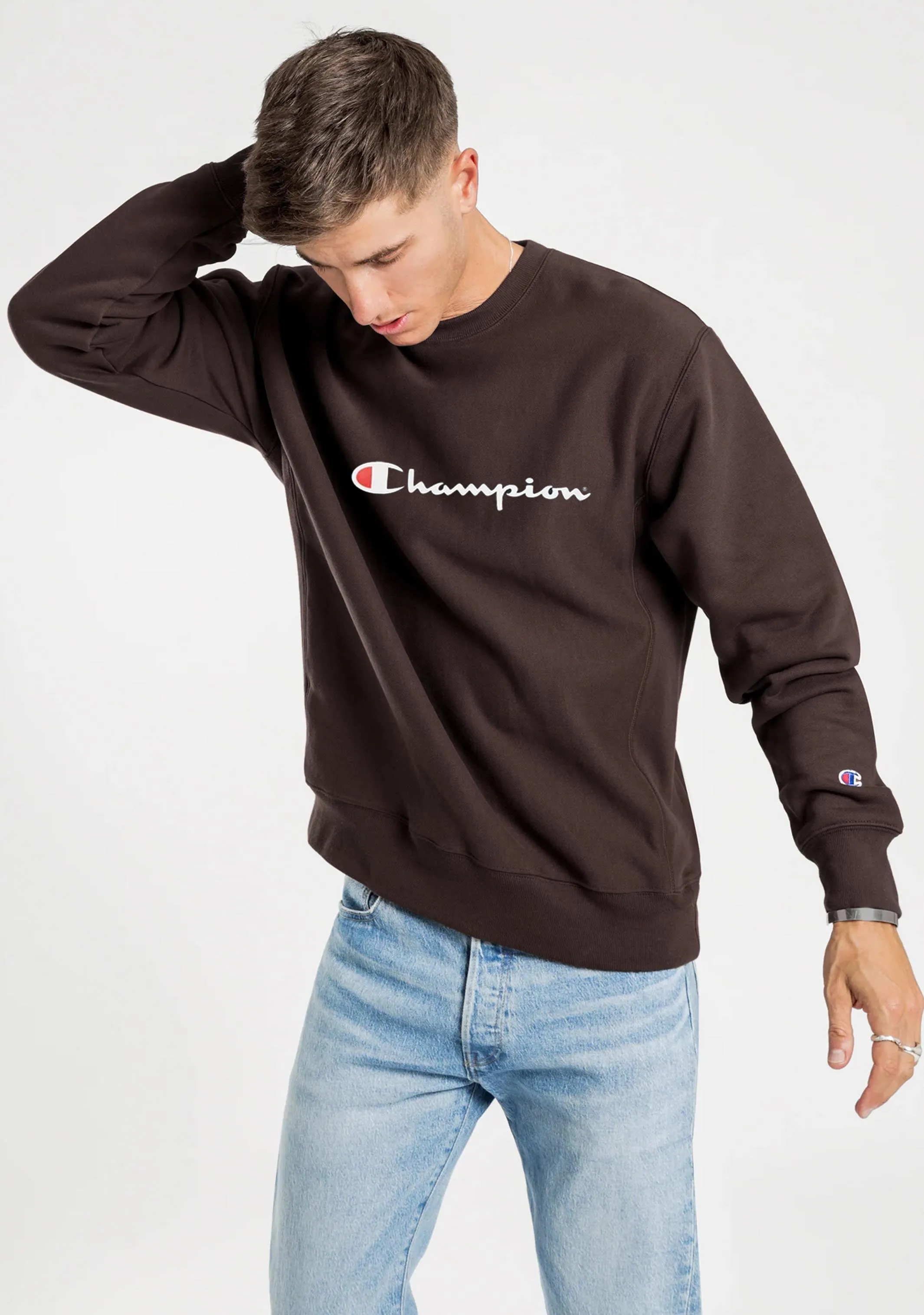 Champion Men's Script Crew Braun
