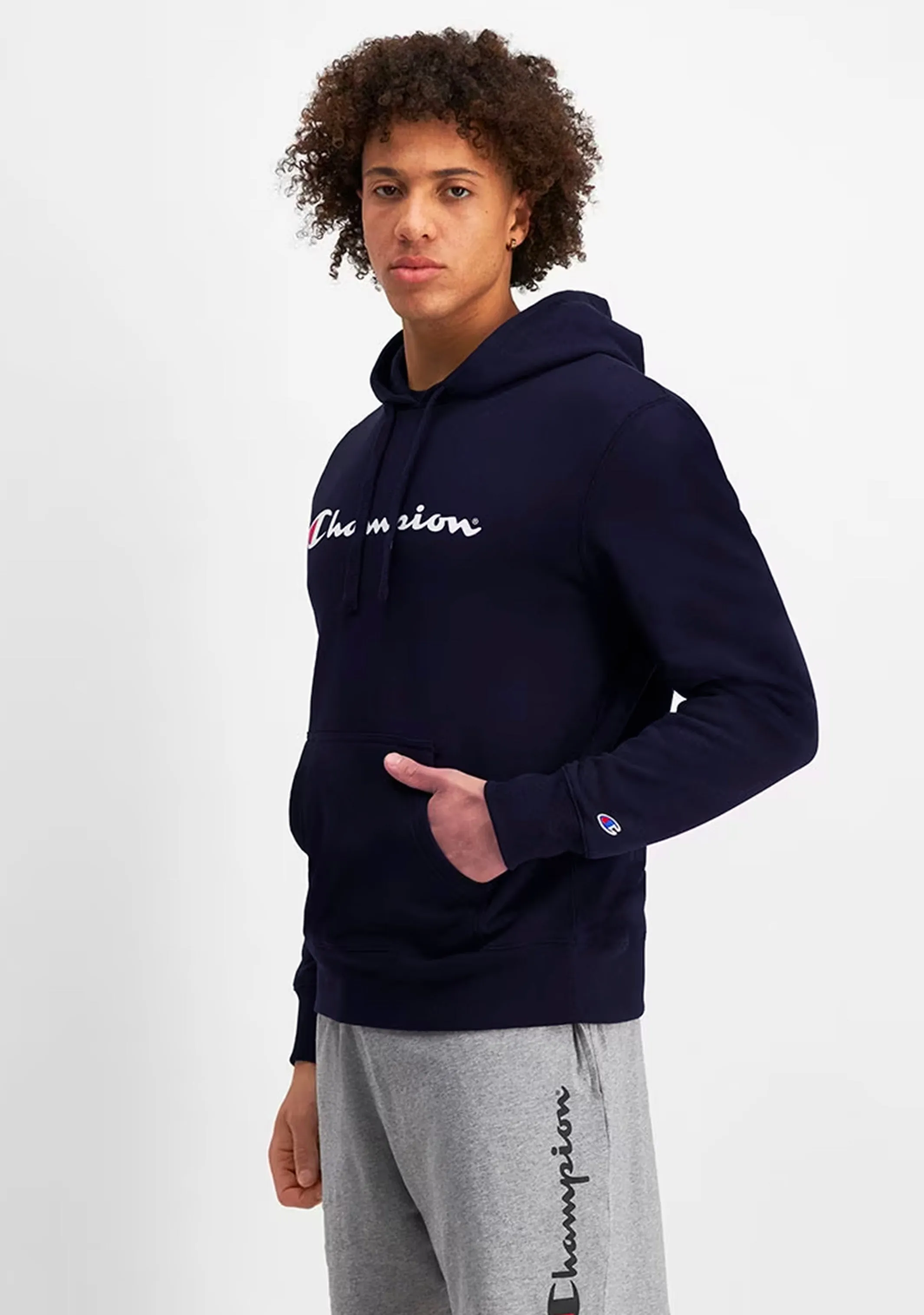 Champion Herren Script Hoodie Navy