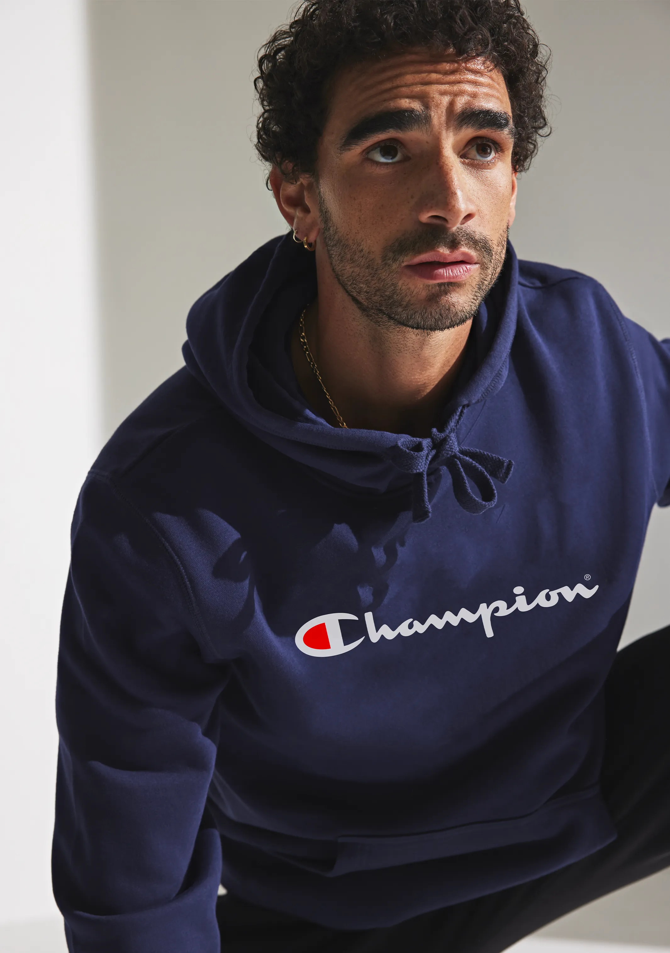 Champion Herren Script Hoodie Navy