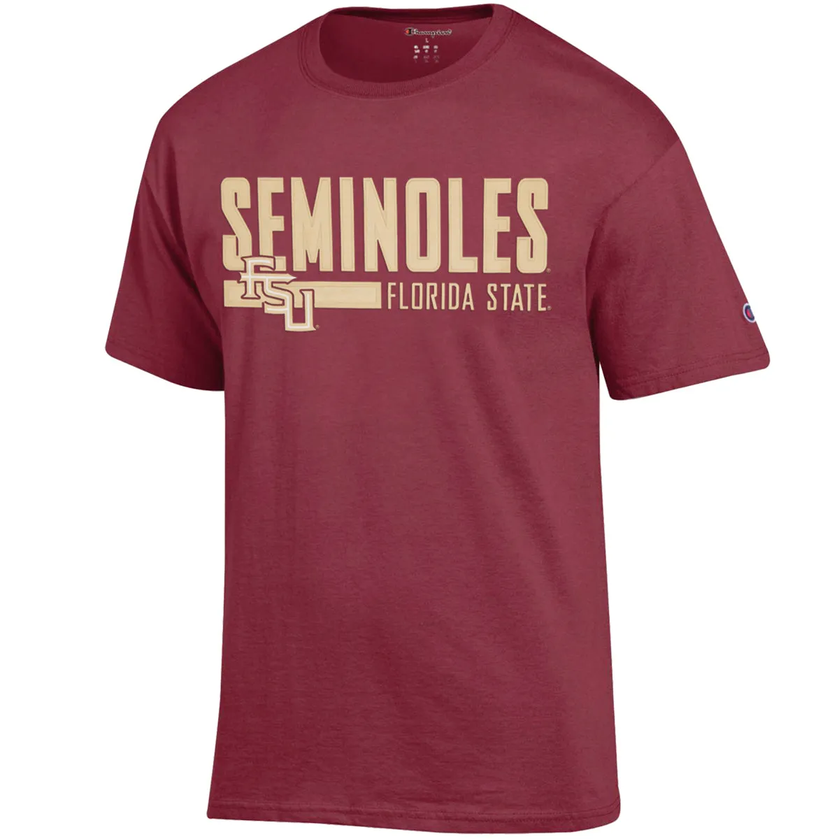 Champion Herren Seminoles/Stacked FSU Florida State Design Kurzarm T-Shirt - Granatrot