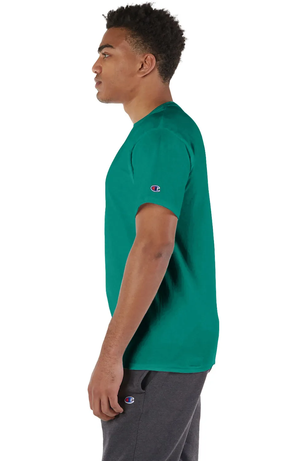 Champion Herren Kurzarm T-Shirt mit Rundhalsausschnitt - Smaragdgrün
