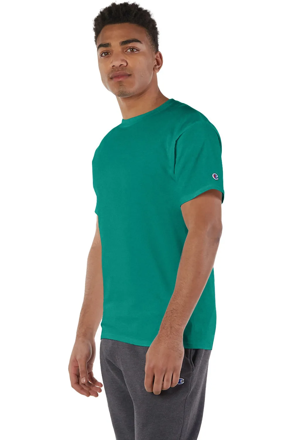 Champion Herren Kurzarm T-Shirt mit Rundhalsausschnitt - Smaragdgrün