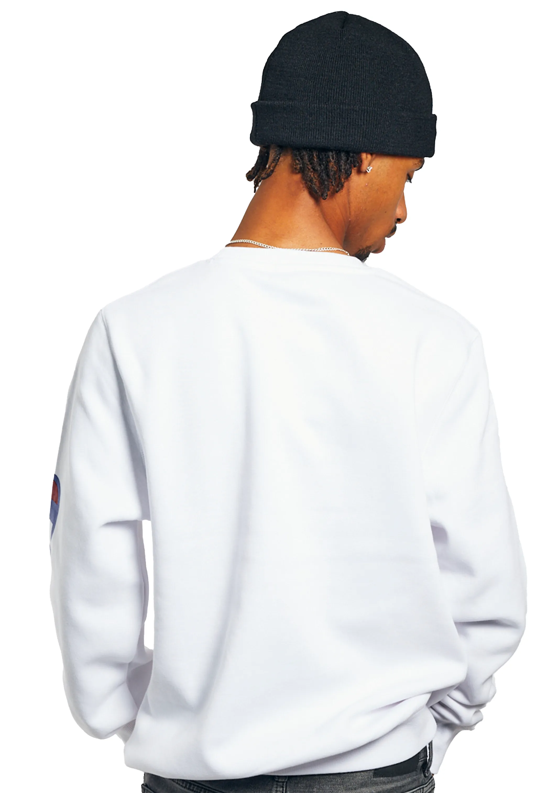 Champion Herren Sportliches Grafik Crew Weiß <br> AXWTN 7MY
