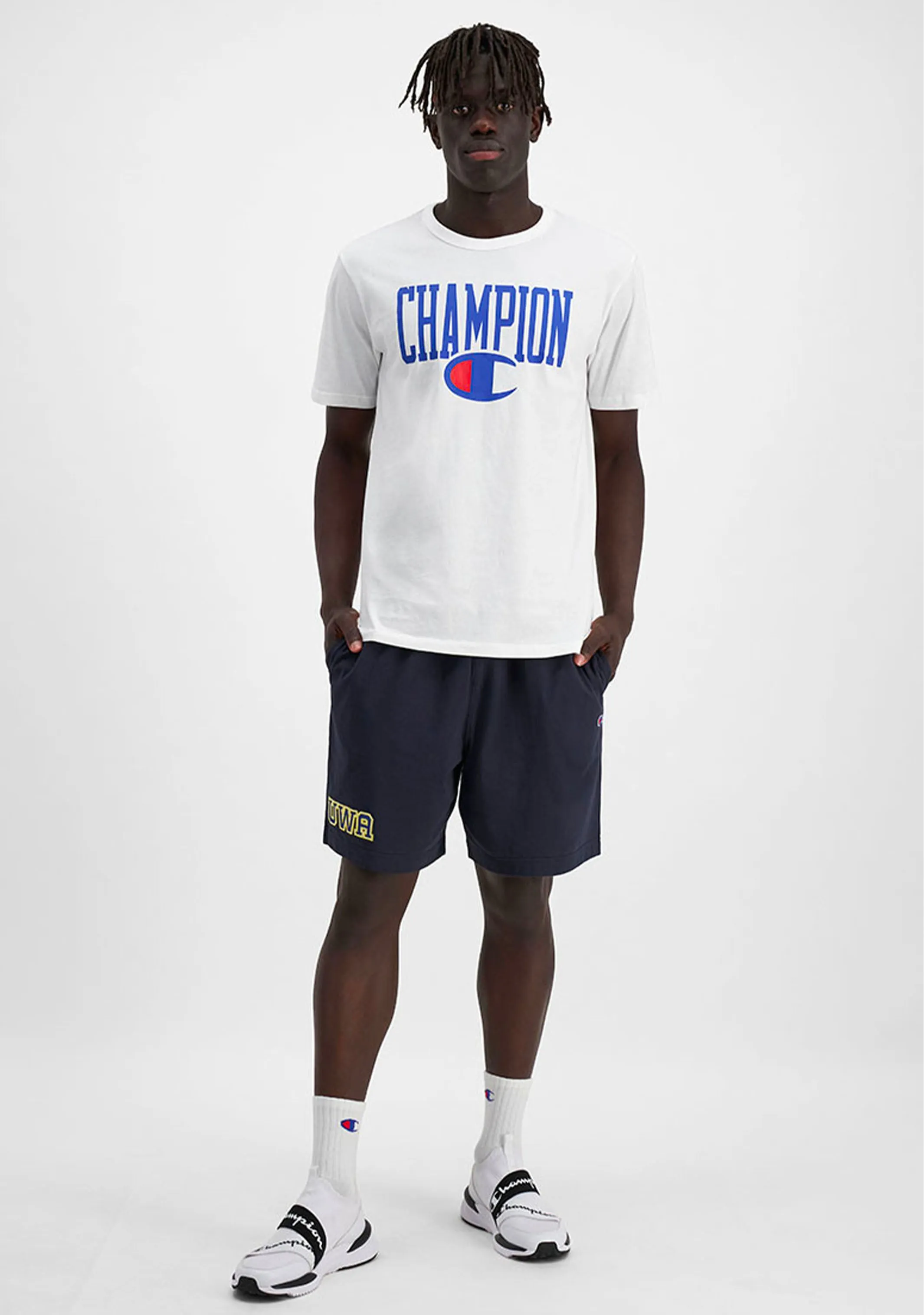 Champion Herren SPS Grafik Print T-Shirt Weiß