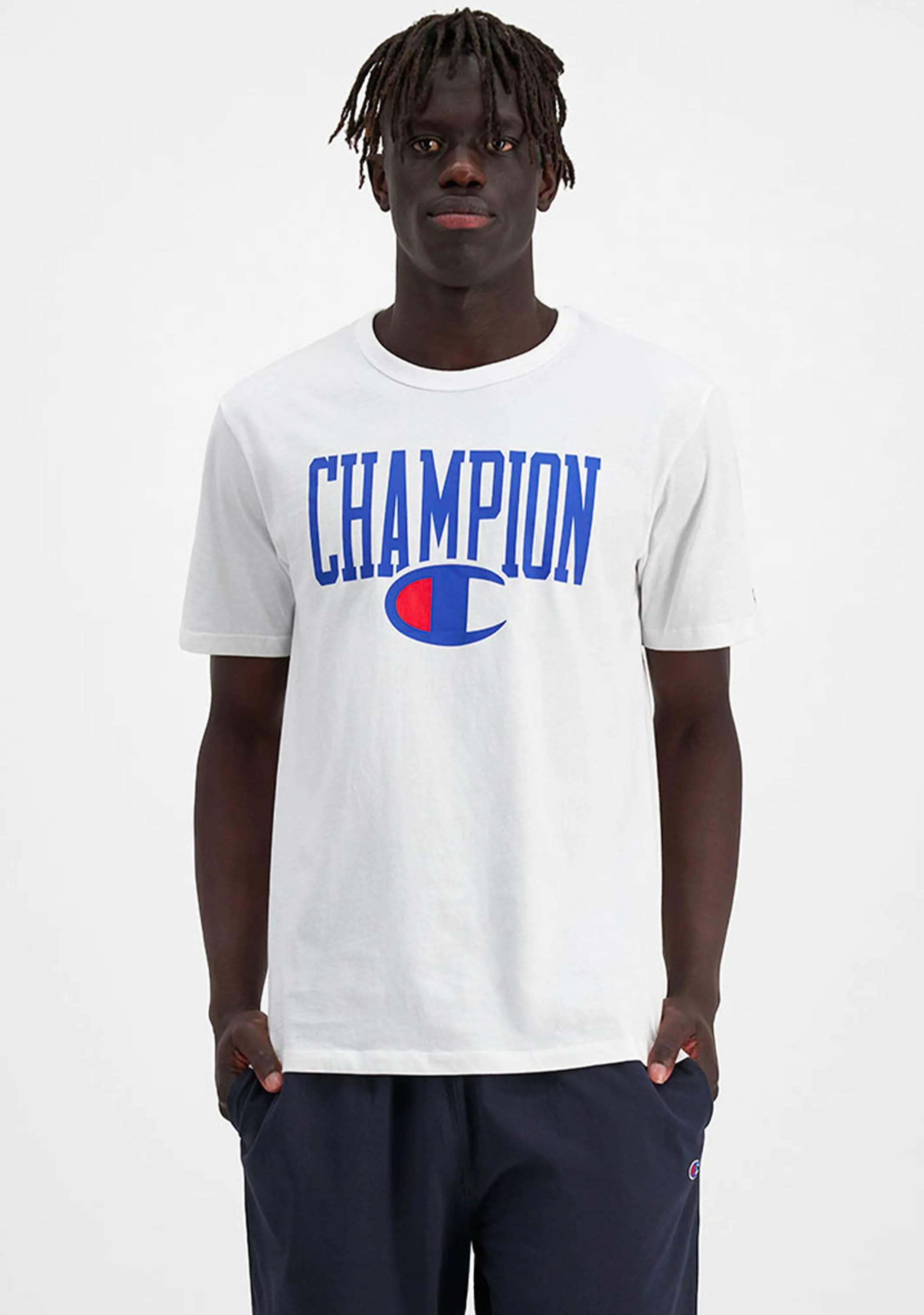 Champion Herren SPS Grafik Print T-Shirt Weiß