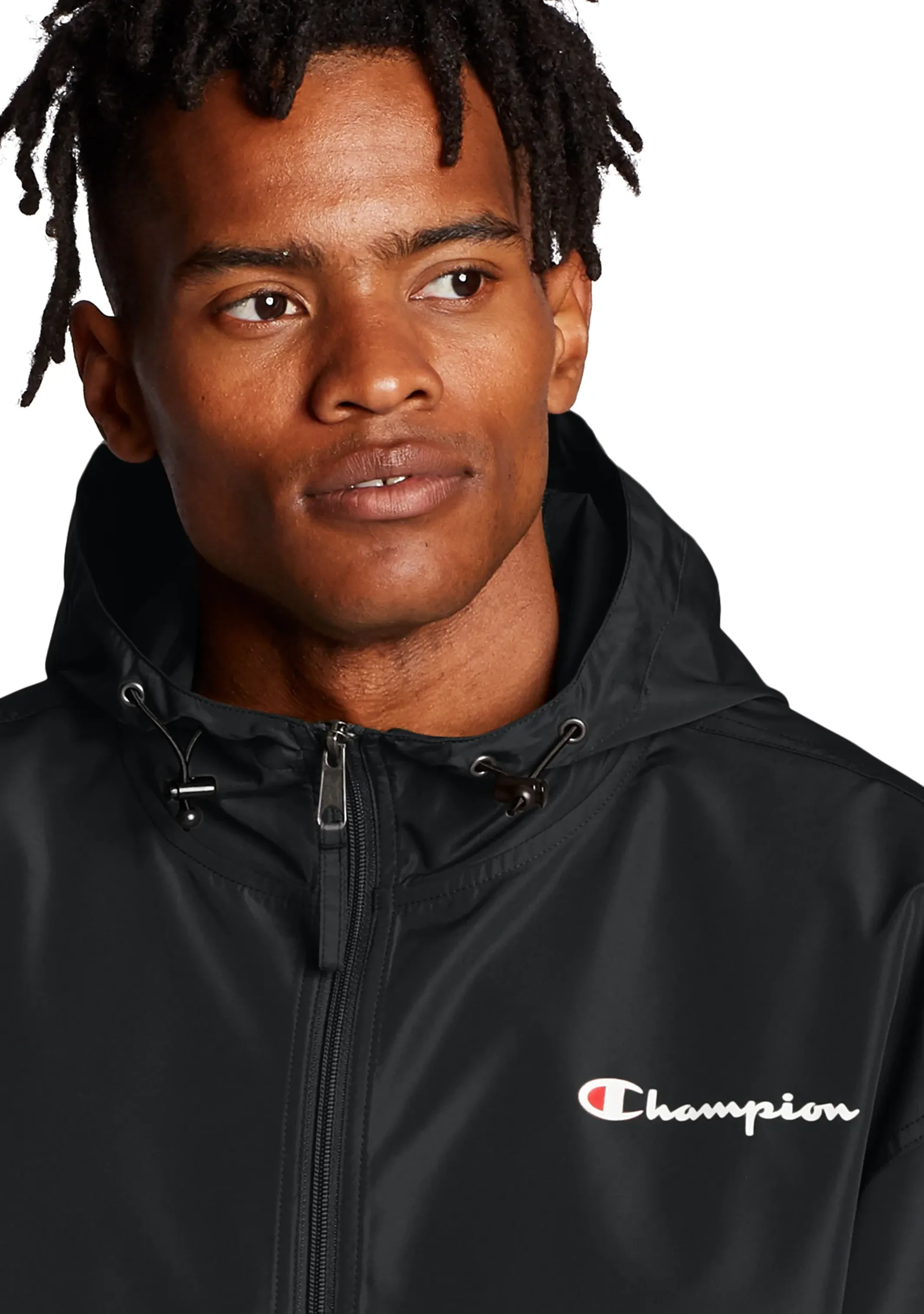 Champion Herren US Viertel-Reißverschluss Packbare Jacke <BR> AVWLA1 Schwarz
